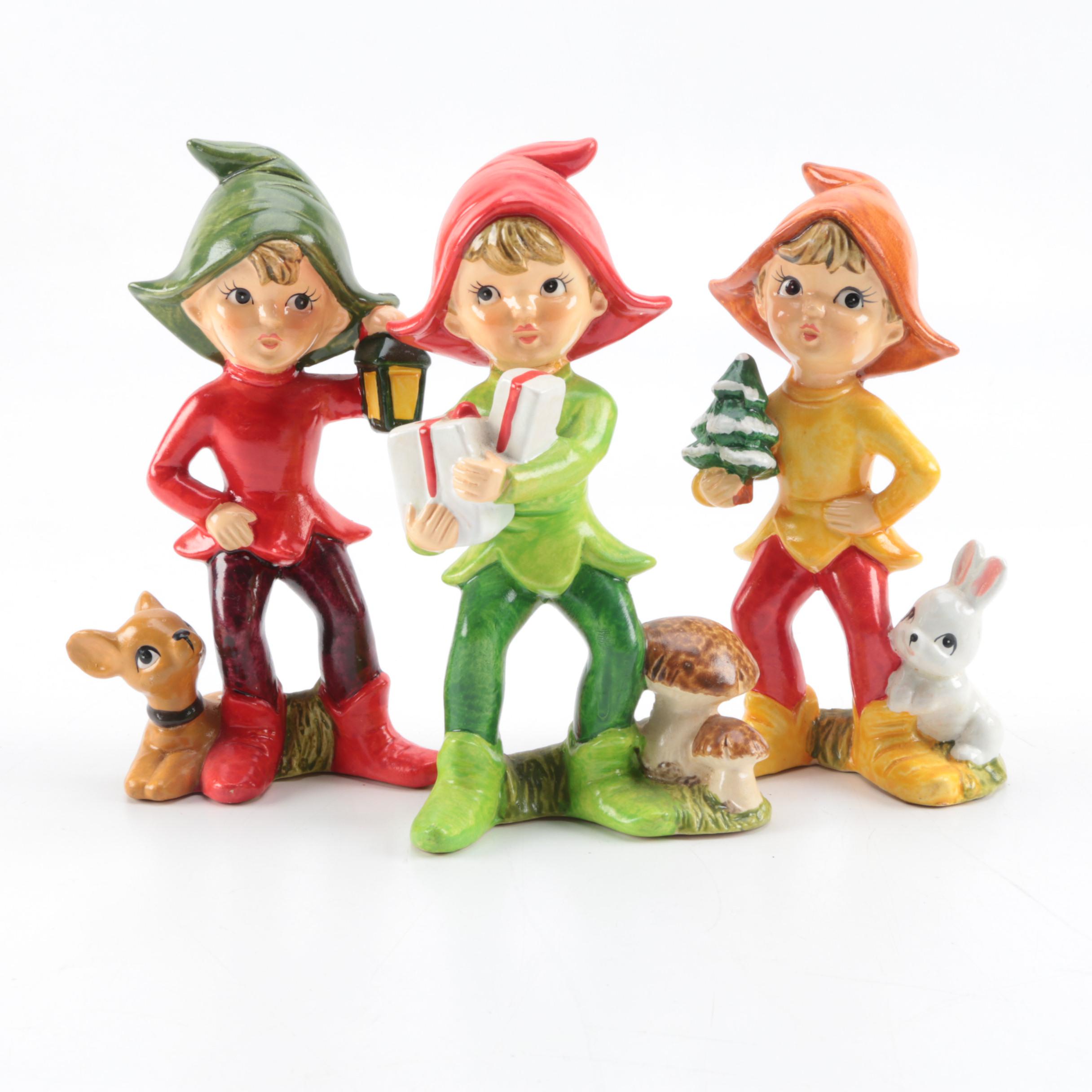 Vintage Christmas Elf Figurines EBTH