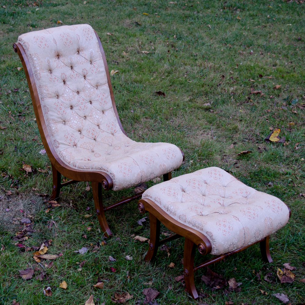 slipper chair and ottoman