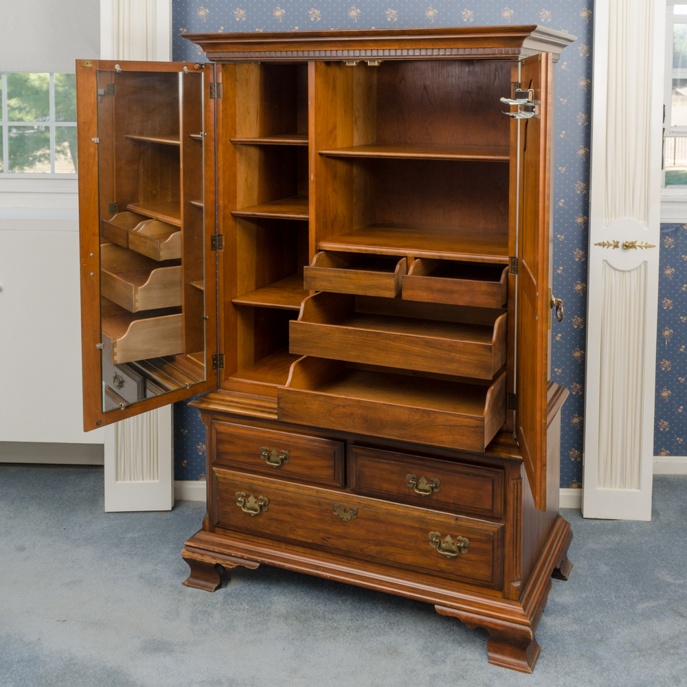 Vintage Chippendale Style Cherry Armoire by Pennsylvania House EBTH