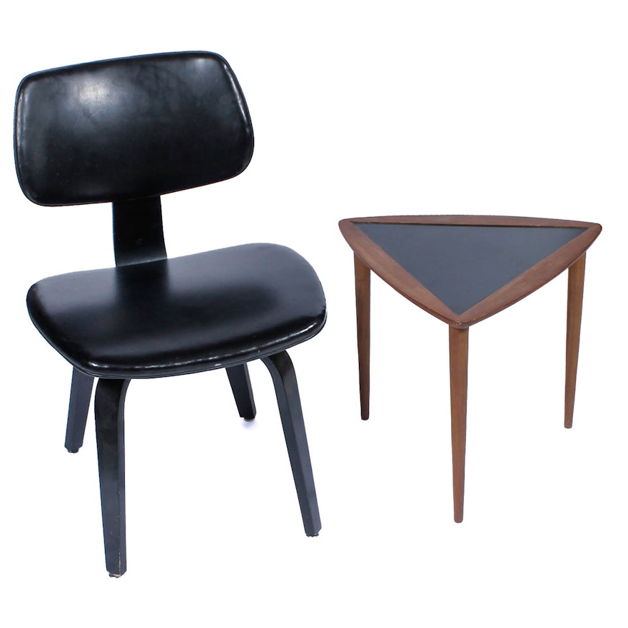 mid century modern thonet bentwood chair and umanoff style triangle