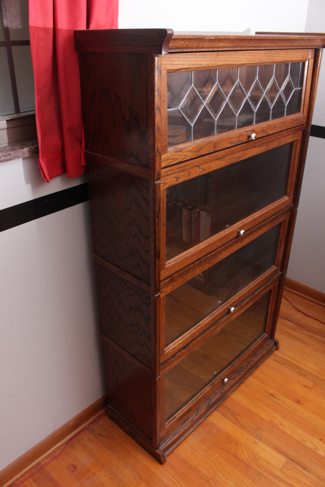 Vintage Amish Made Oak Barrister Bookcase EBTH