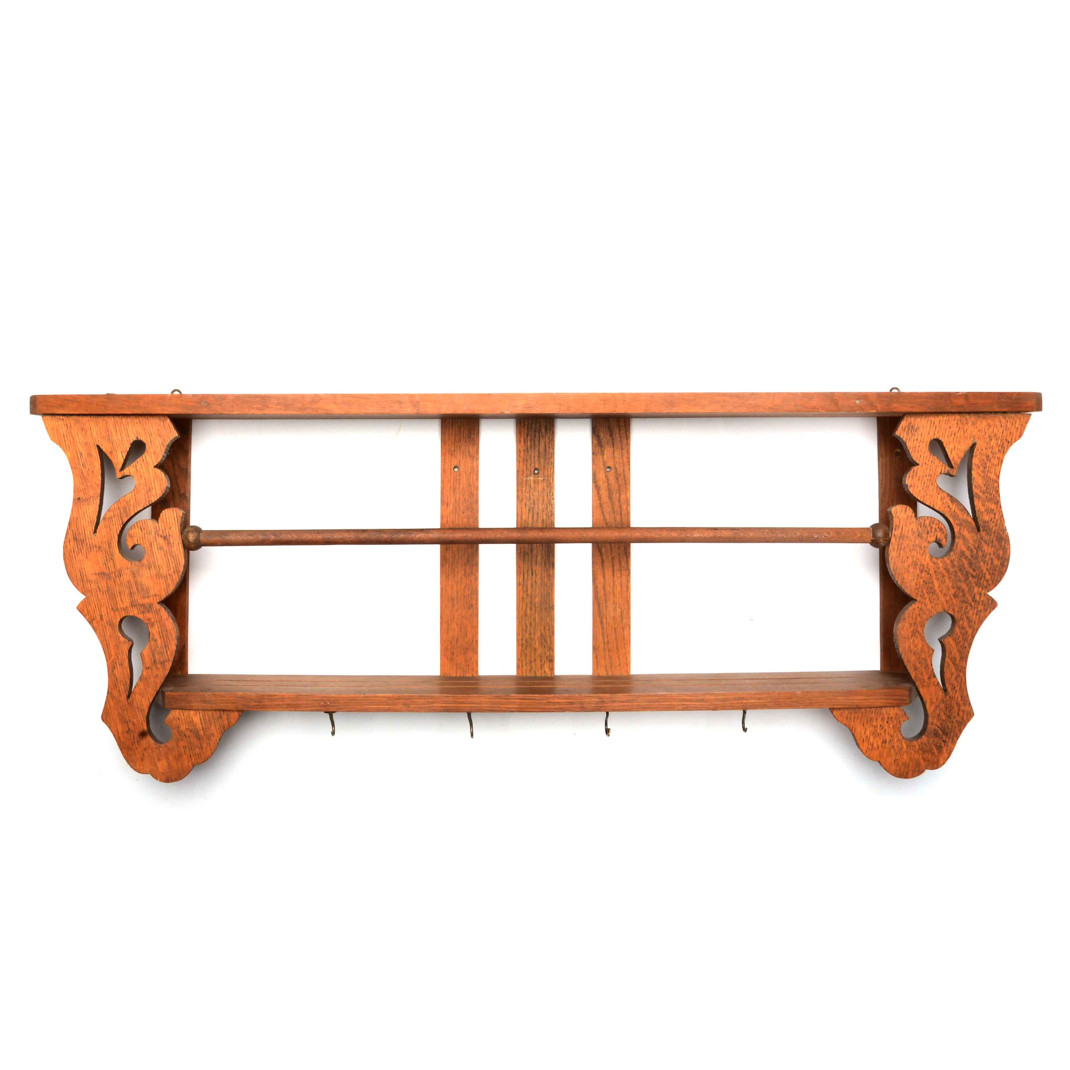 Antique Oak Wall Shelf EBTH