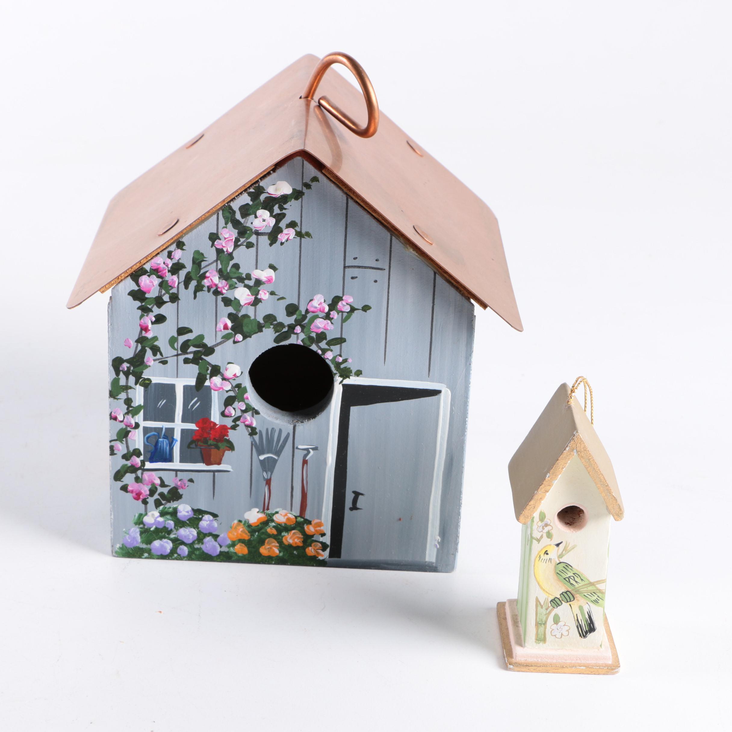 Hand Painted Birdhouses including Polly's Perch EBTH