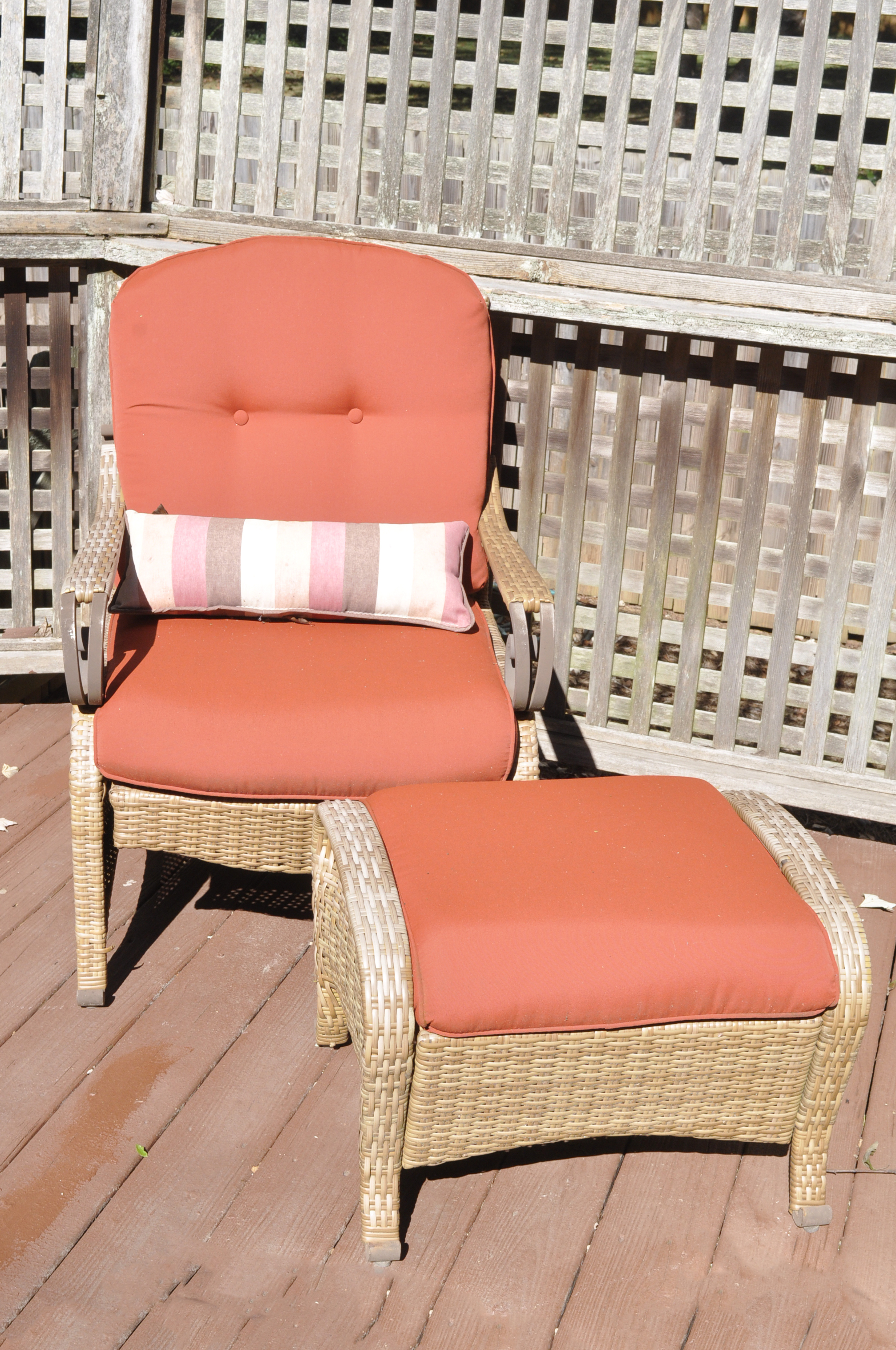 Wicker Patio Chair and Matching Ottoman EBTH