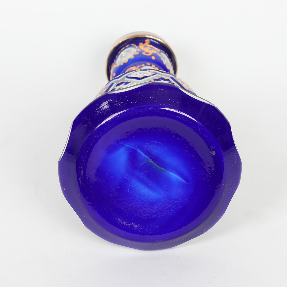 Persian Style Cobalt Blue Hand Painted Glass Hookah Base EBTH