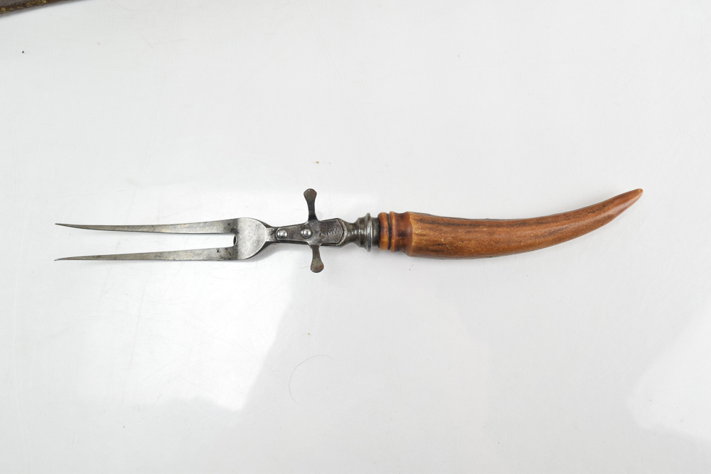 Antique A.J. Jordan, Sheffield, England, Antler Handled Carving Set in