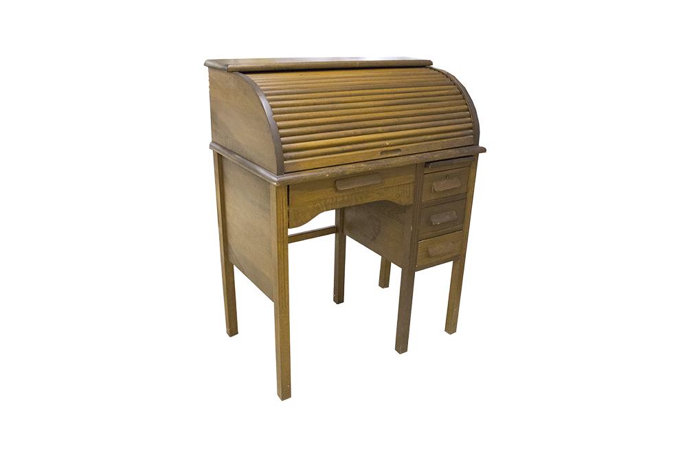 Vintage Children S Wooden Roll Top Desk Ebth