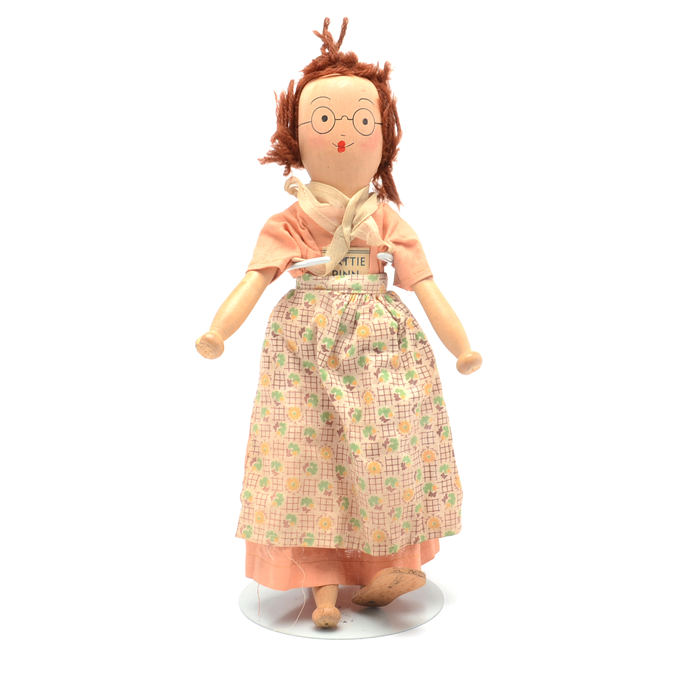 Schoenhut "Hattie Pinn" Wooden Jointed Clothespin Doll EBTH