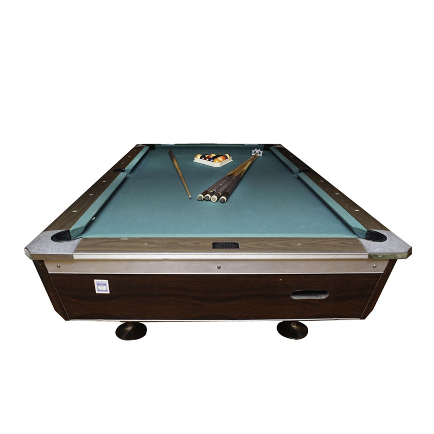 Vintage Fischer Coin Operated Billiards Table With Accessories Ebth