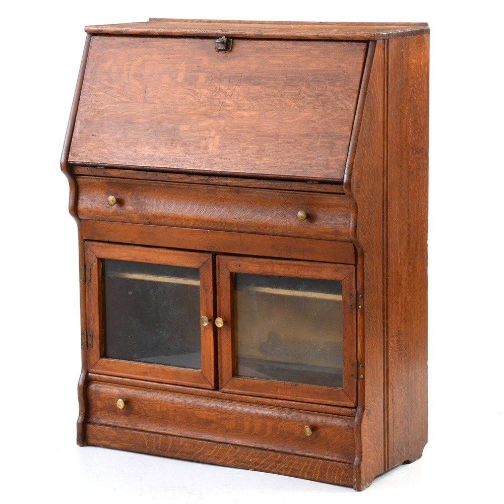 Vintage Oak Secretary Desk EBTH