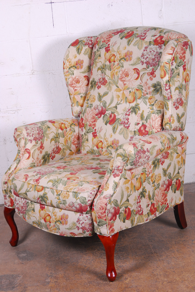 Queen Anne Style Reclining Wingback Chair EBTH
