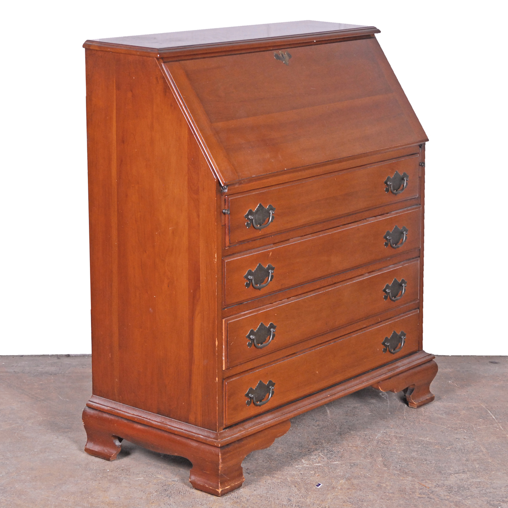 Cherry Slant Top Secretary Desk From Hampshire House Colonial Ebth