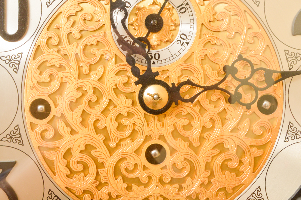 King Arthur Clock Company Oak Grandfather Clock Ebth vrogue.co