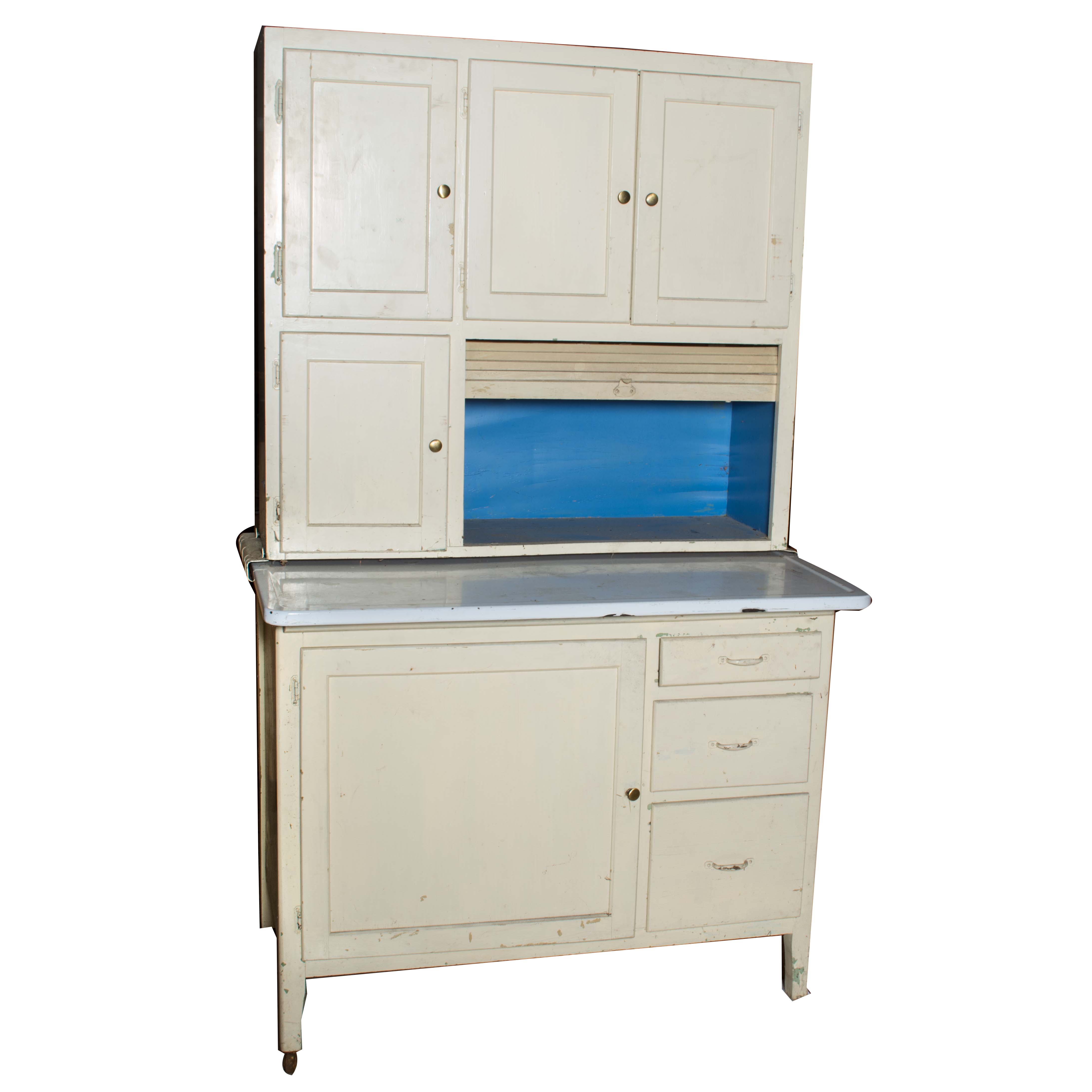 Vintage White Painted Hoosier Cabinet Ebth