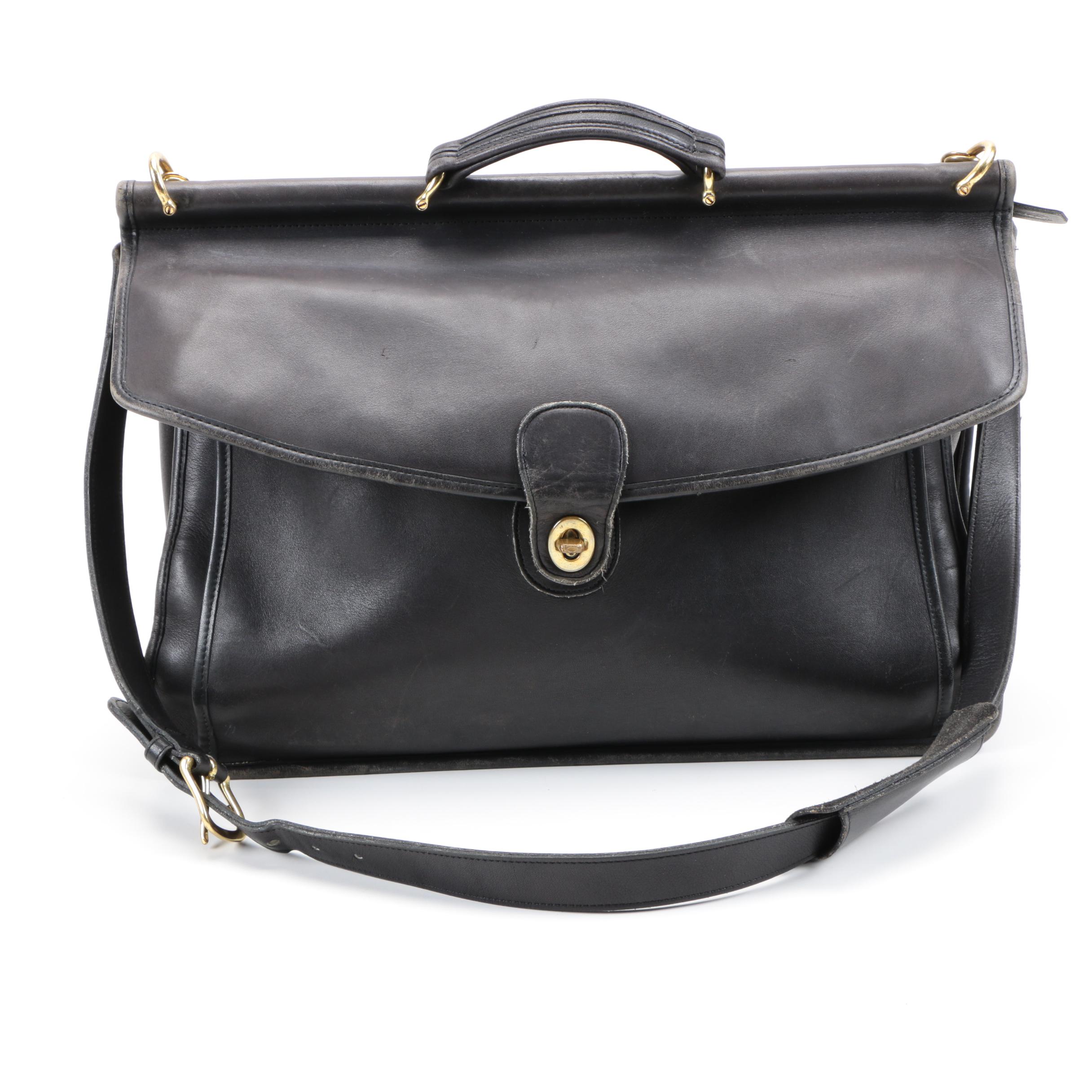 Vintage Coach Legacy Black Leather Briefcase EBTH