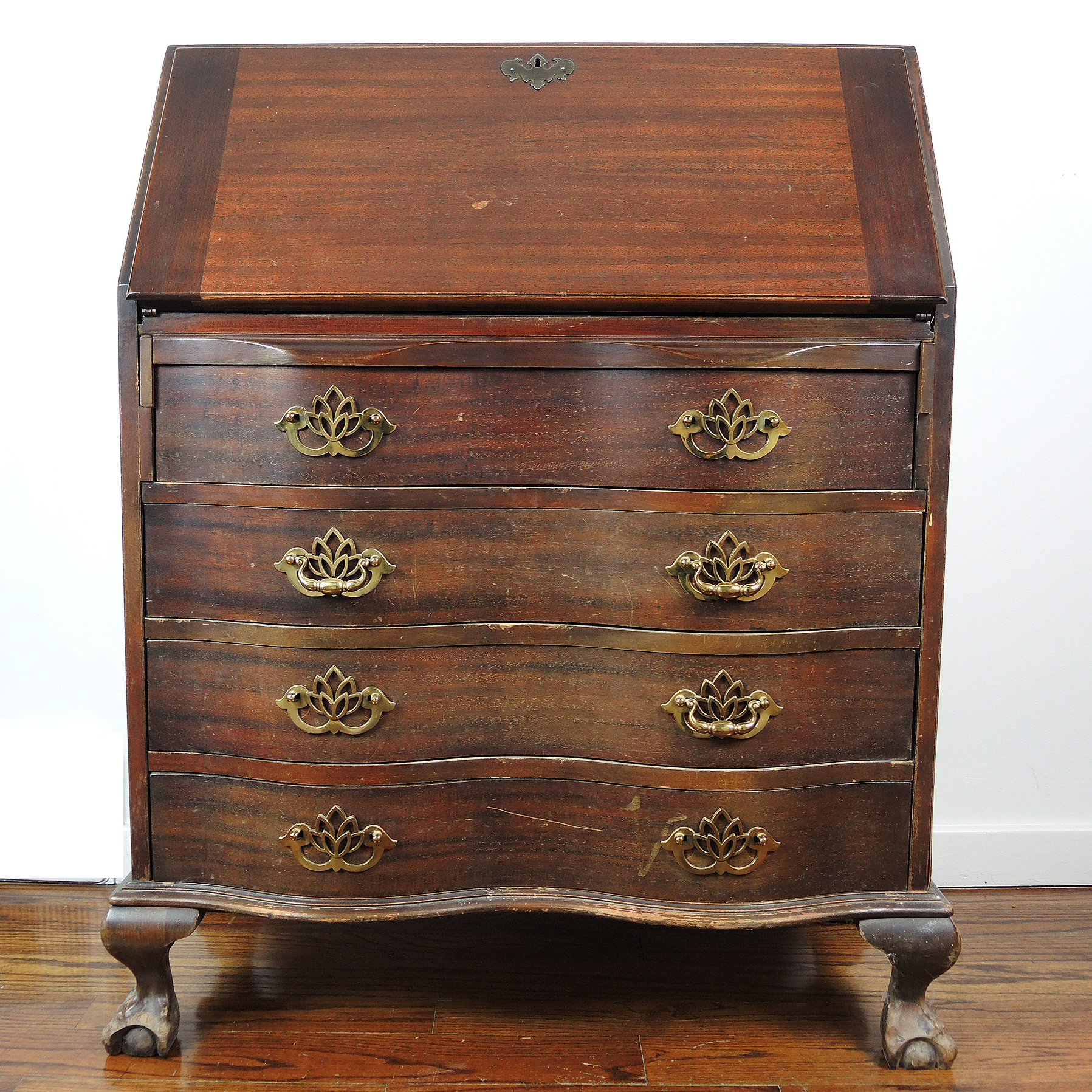 Chippendale Style Mahogany Secretary Desk By Maddox Table Company