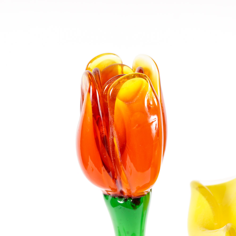 Art Glass Vase and Flowers EBTH