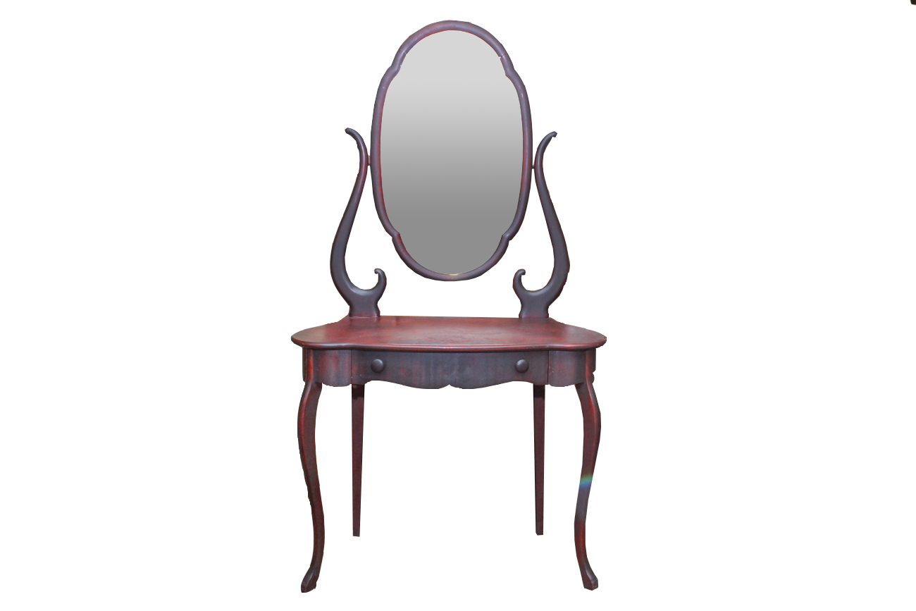Antique Cherry Dressing Table with Mirror EBTH
