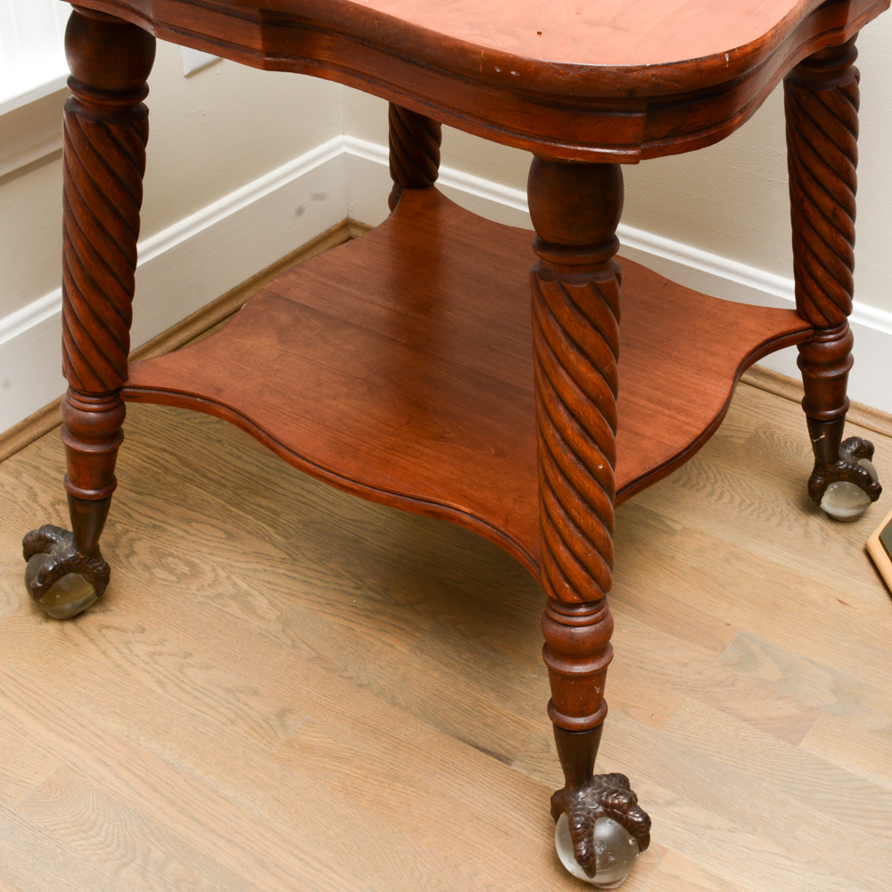 Antique Victorian ClawandBall Foot Side Table EBTH