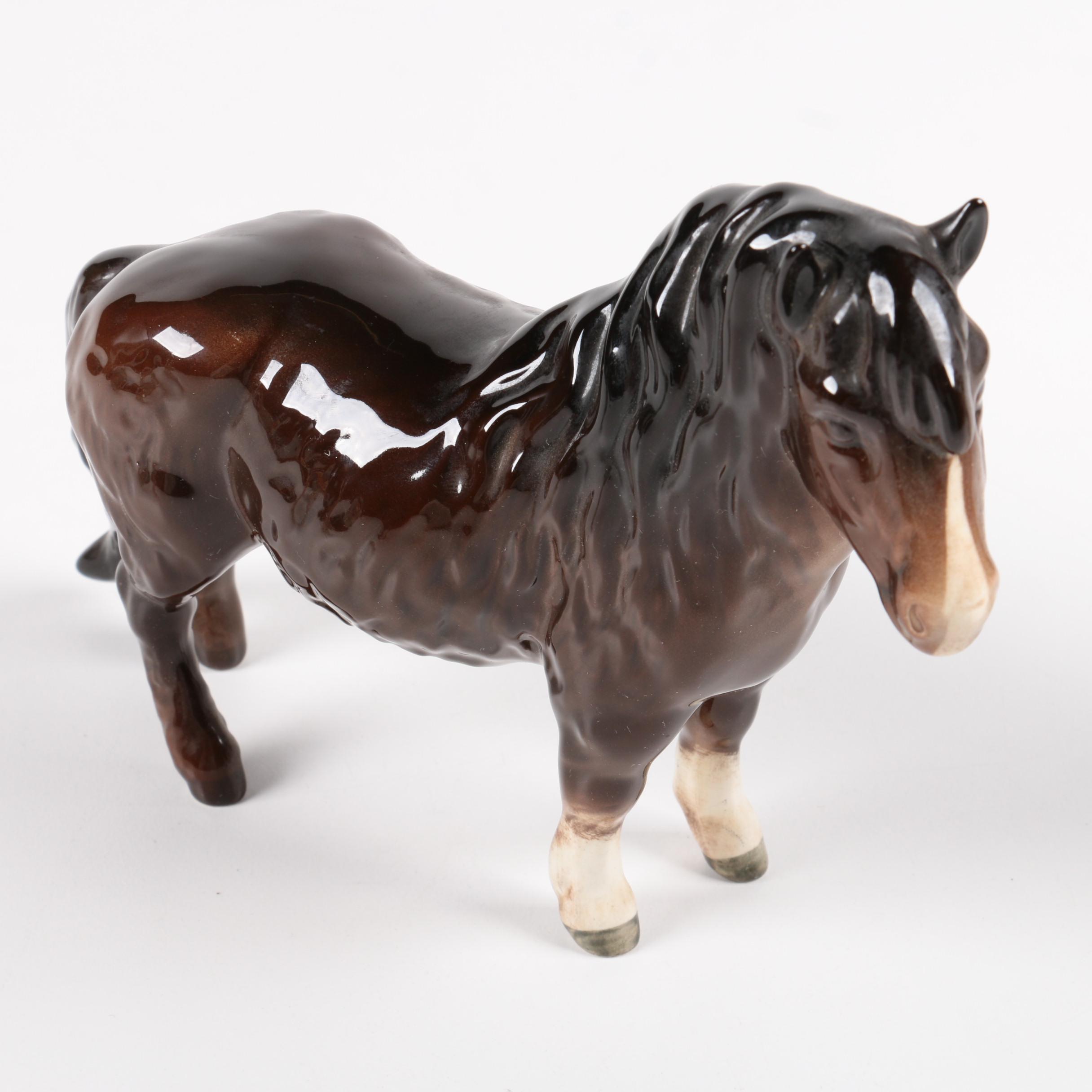 Vintage Beswick Horse Porcelain Figurines and Thelwell Figurine EBTH