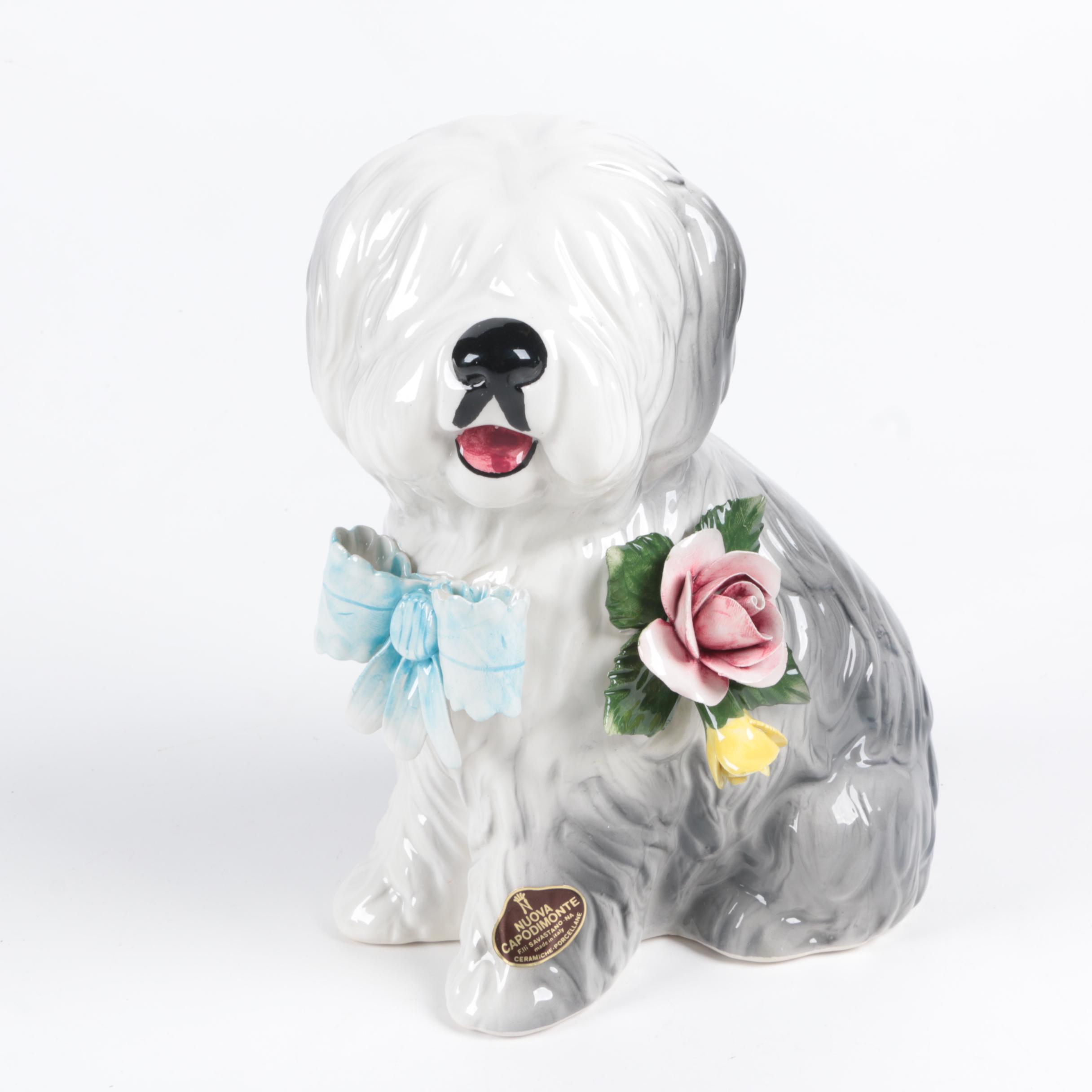 Nuova Capadimonte Old English Sheepdog Figurine EBTH