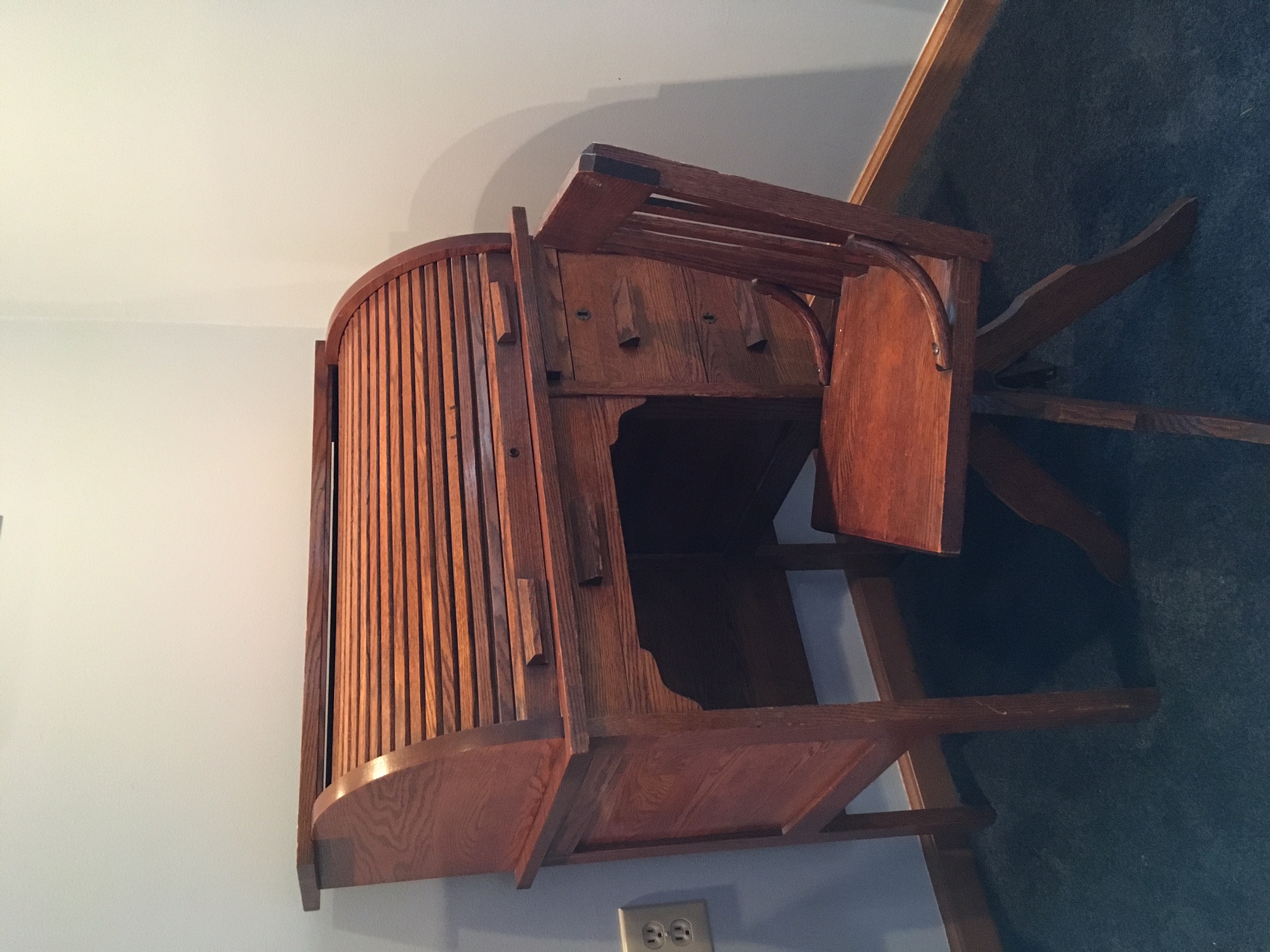 Vintage Child's RollTop Desk and Chair EBTH