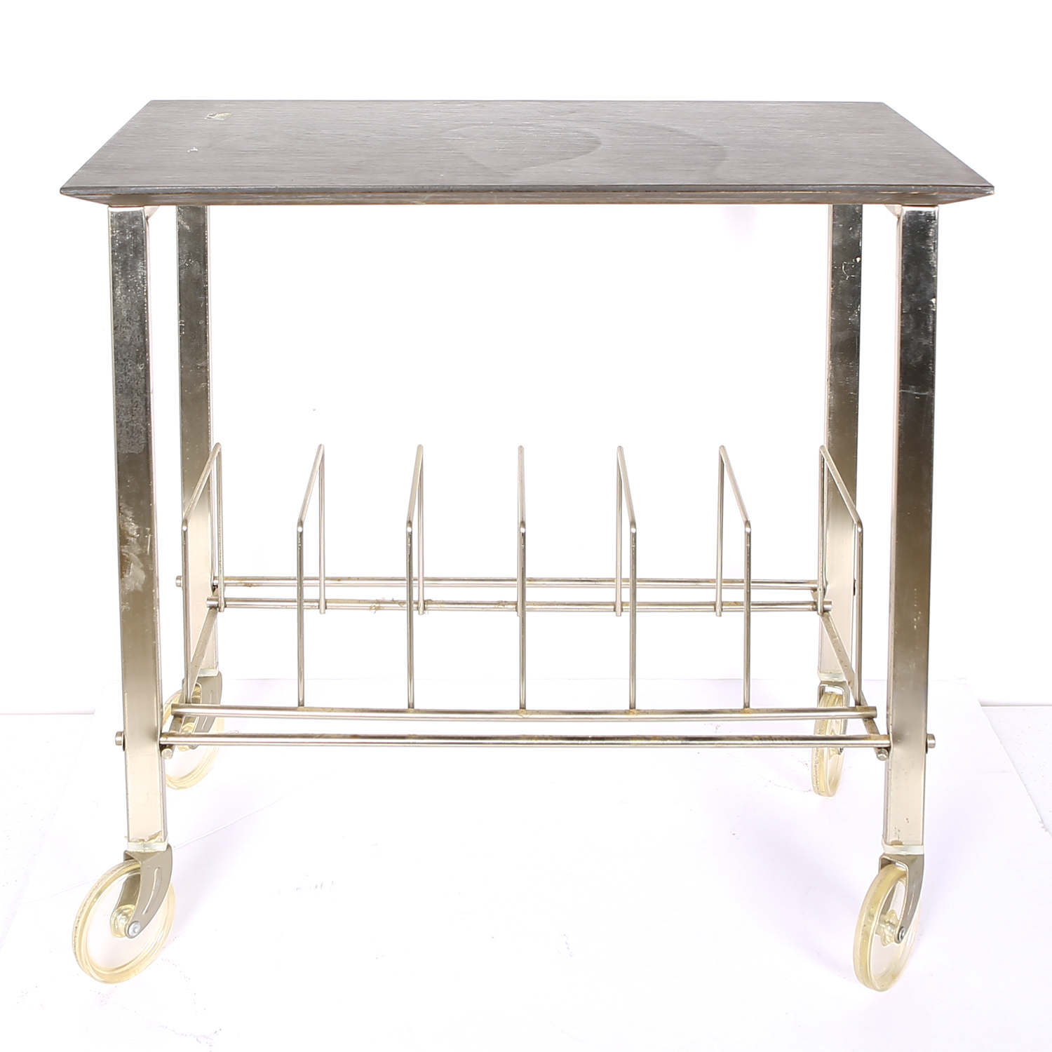 Vintage Rolling Record Storage Cart EBTH