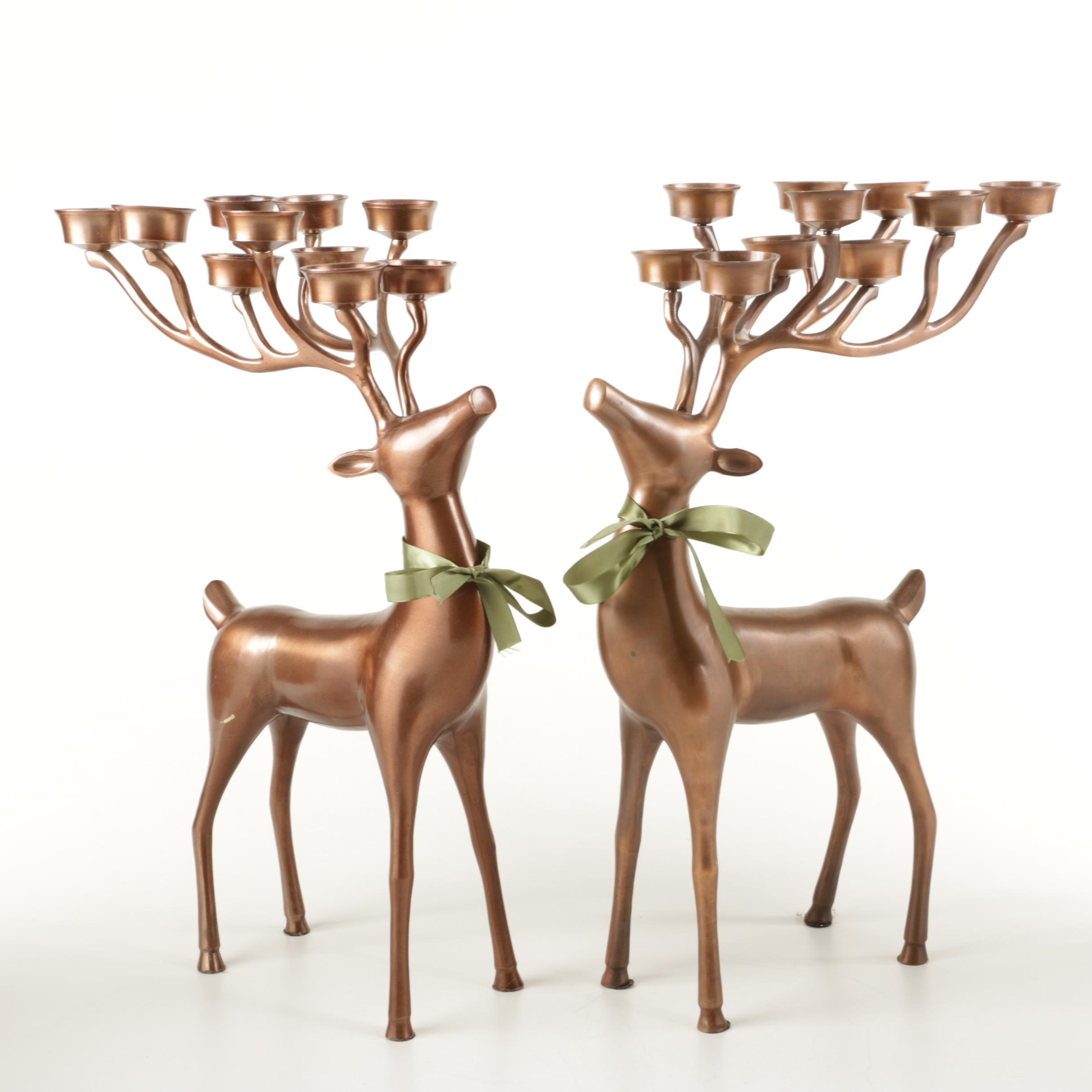 Metal Reindeer Candle Holders EBTH