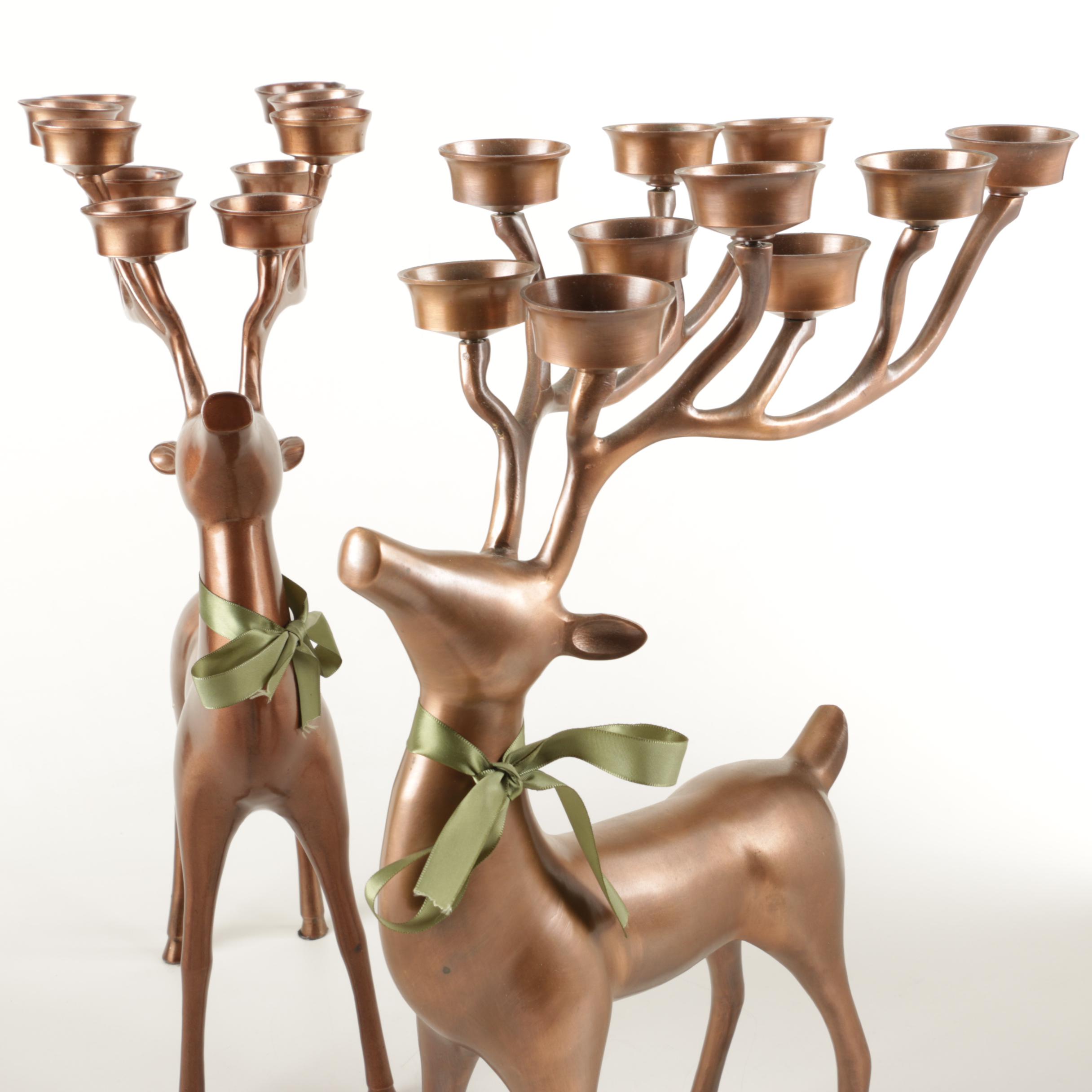 Metal Reindeer Candle Holders EBTH