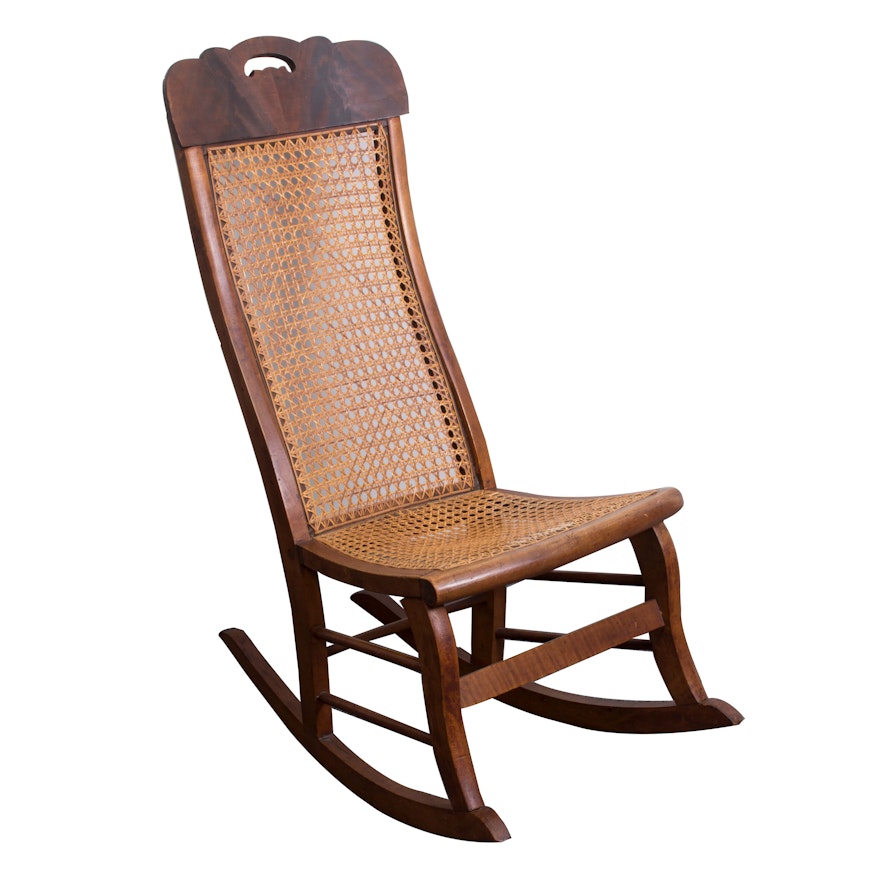 Antique American Caned Maple Rocking Chair : EBTH Antique American Caned Maple Rocking Chair ... - Antique American Caned Maple Rocking Chair : EBTH