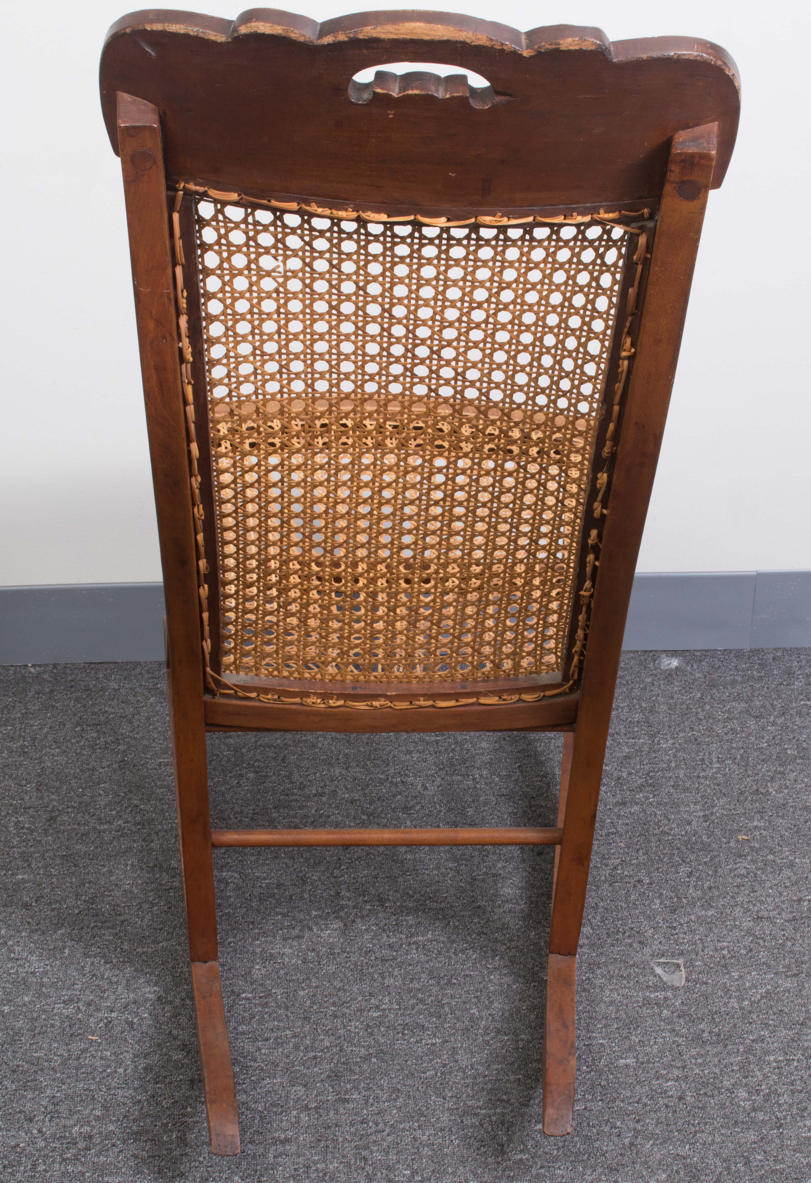 Antique American Caned Maple Rocking Chair EBTH