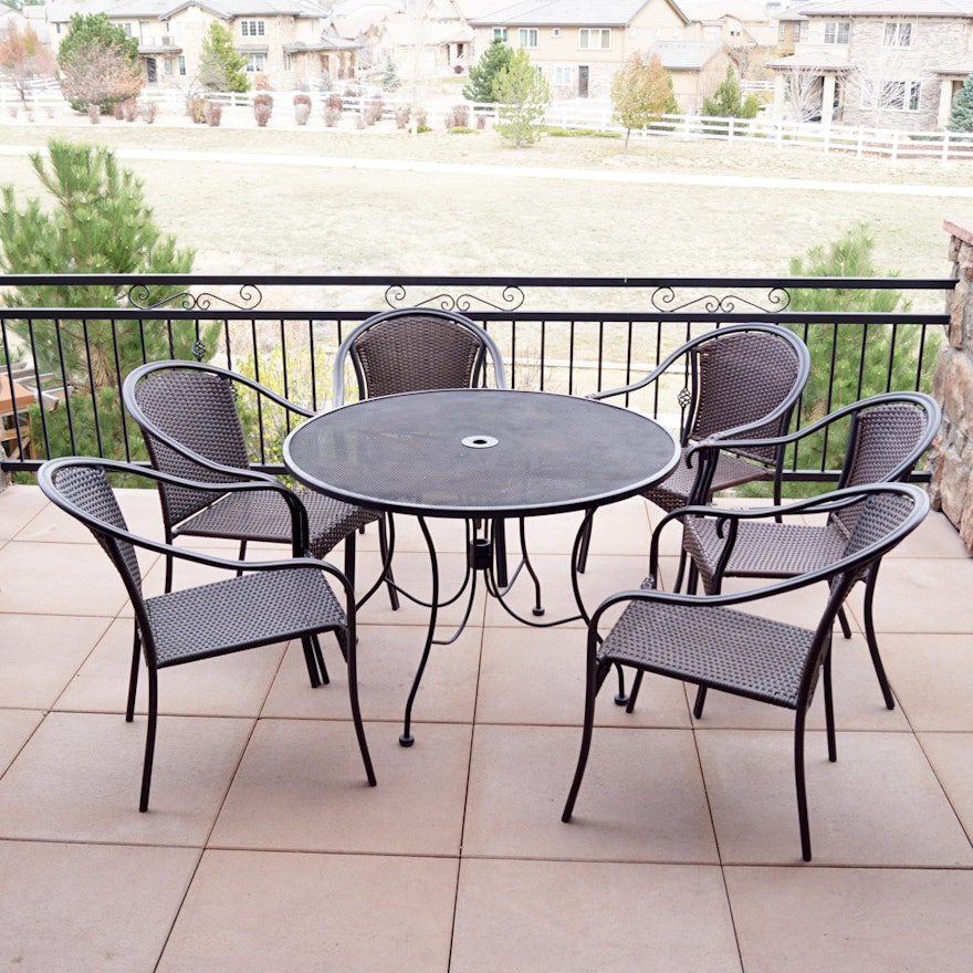 Patio Table And Chairs By Hampton Bay And Plantation Patterns Ebth