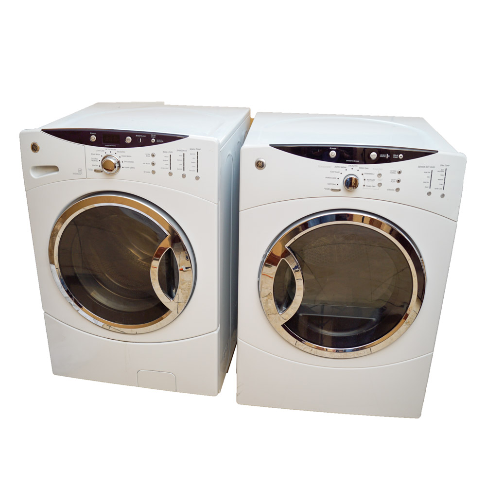 GE High Efficiency Washer and Dryer Set EBTH