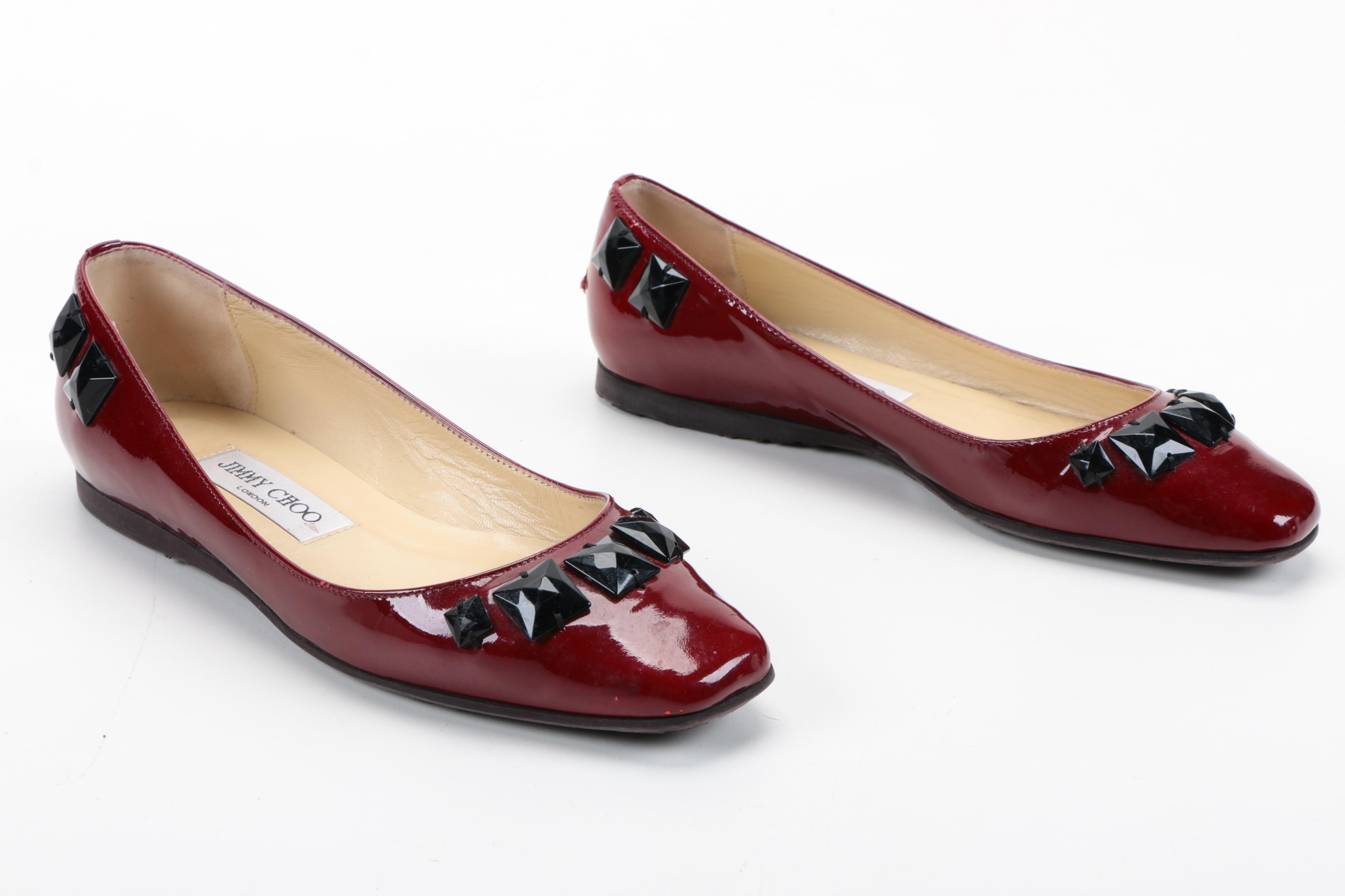 Jimmy Choo London Watson Burgundy Flats EBTH