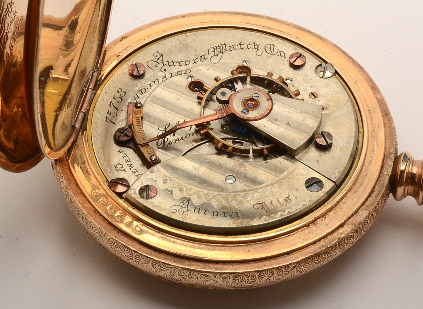 Antique Gold Filled Aurora Watch Company Pocket Watch EBTH