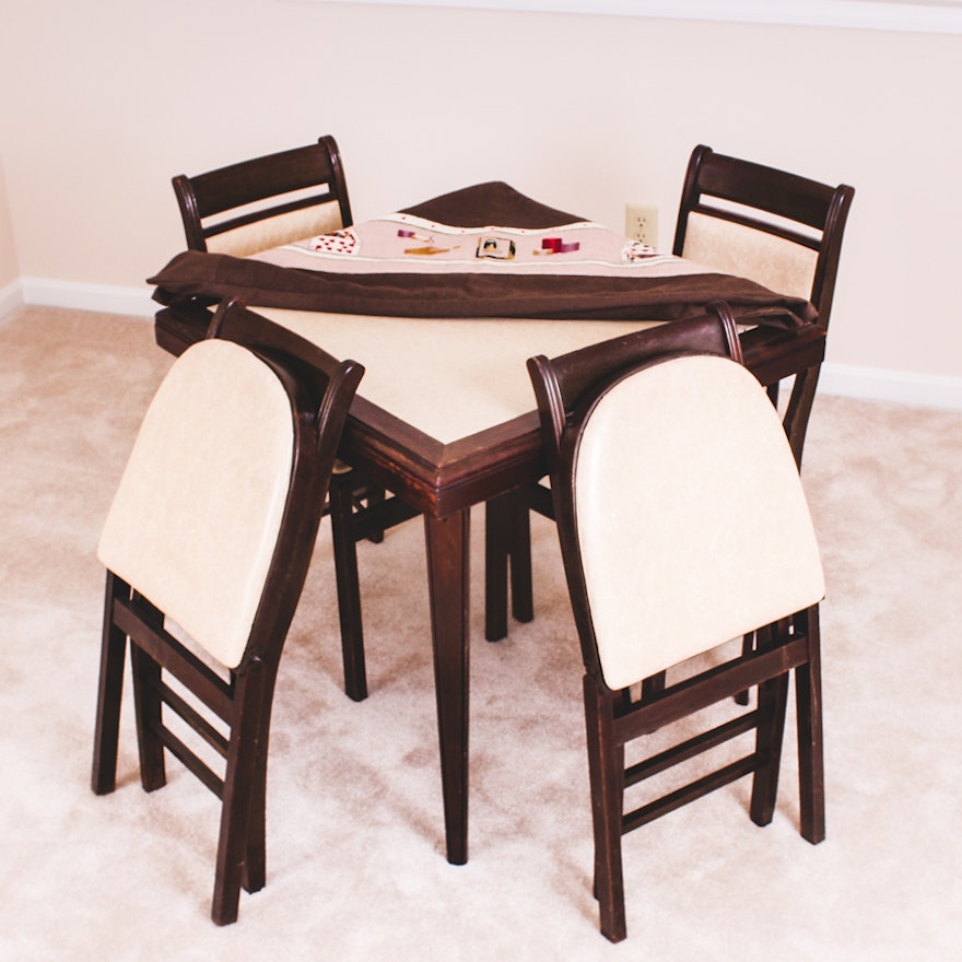 Vintage Card Table and Chairs by Stakmore | EBTH