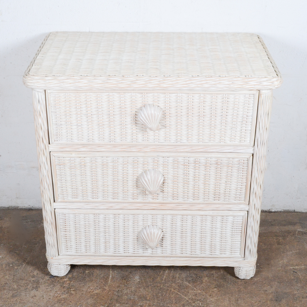 White Wicker Chest Of Drawers Ebth