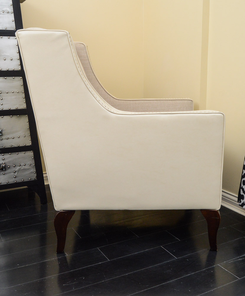 E & E Company Ltd. Beige Nailhead Armchair EBTH
