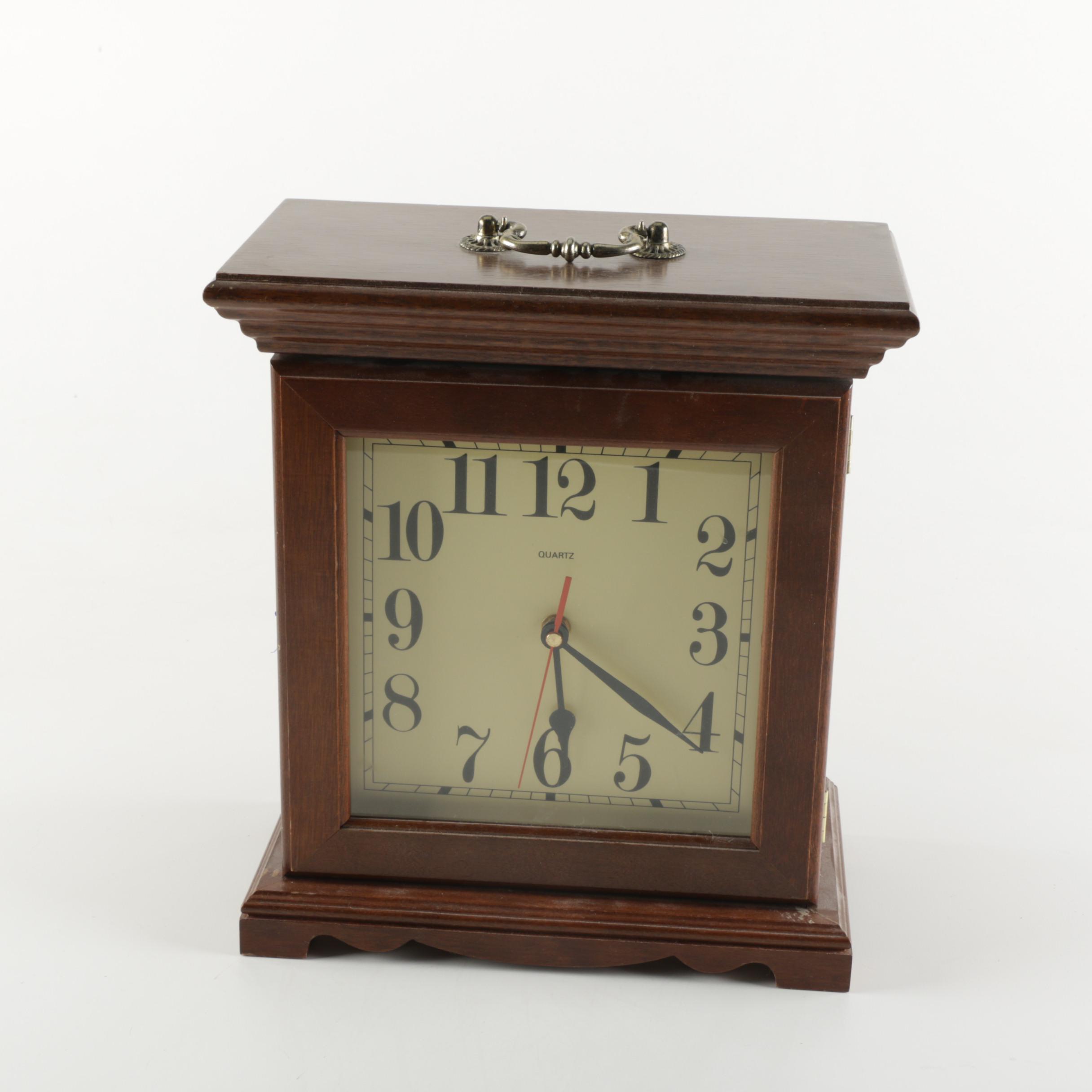 Carriage Style Mantel Clock Jewelry Box EBTH
