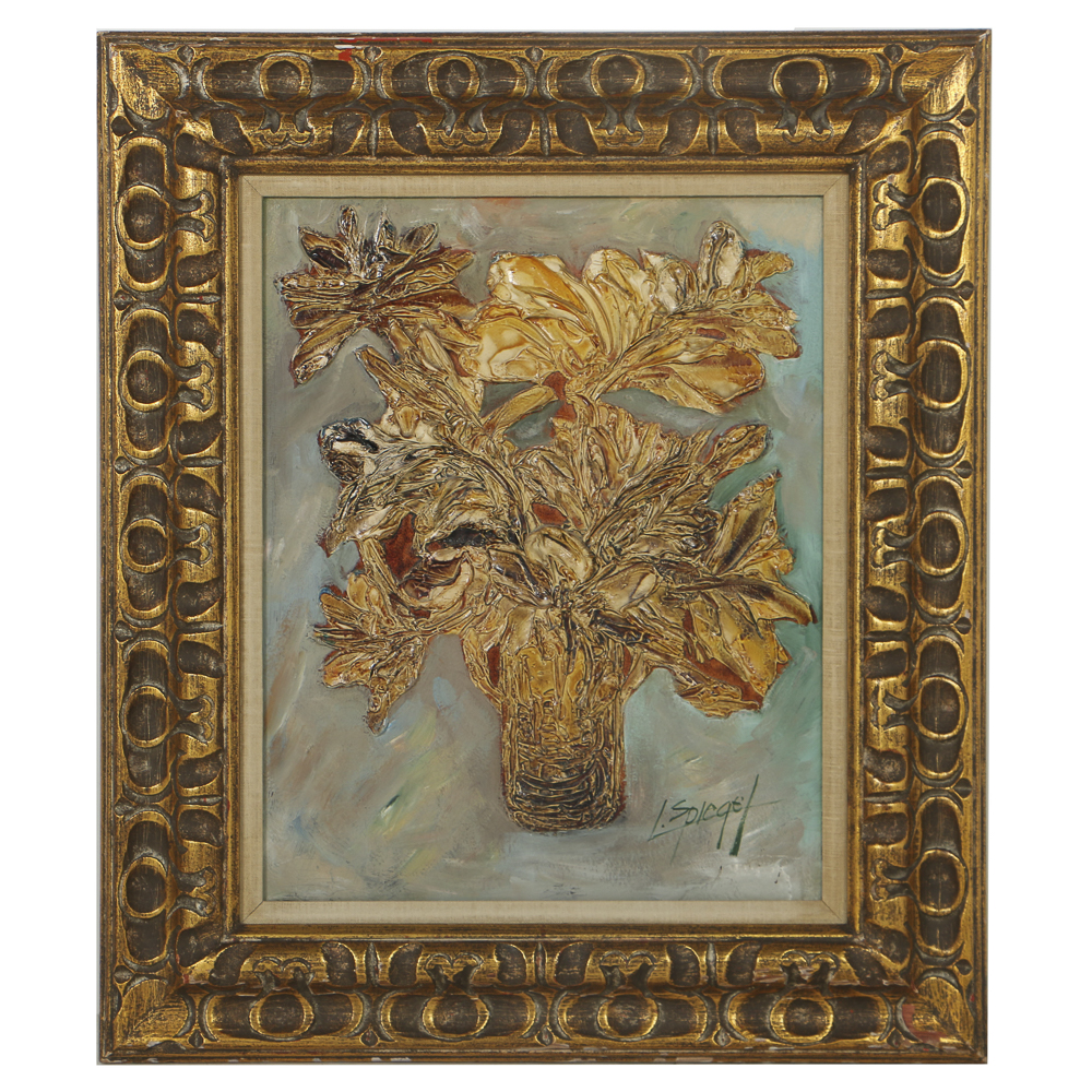 Louis Spiegel Oil Painting On Panel Of Floral Still Life Ebth