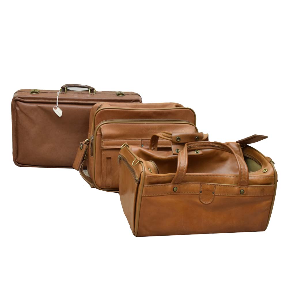 Vintage Hartmann Luggage Leather Suitcase and CarryOns EBTH