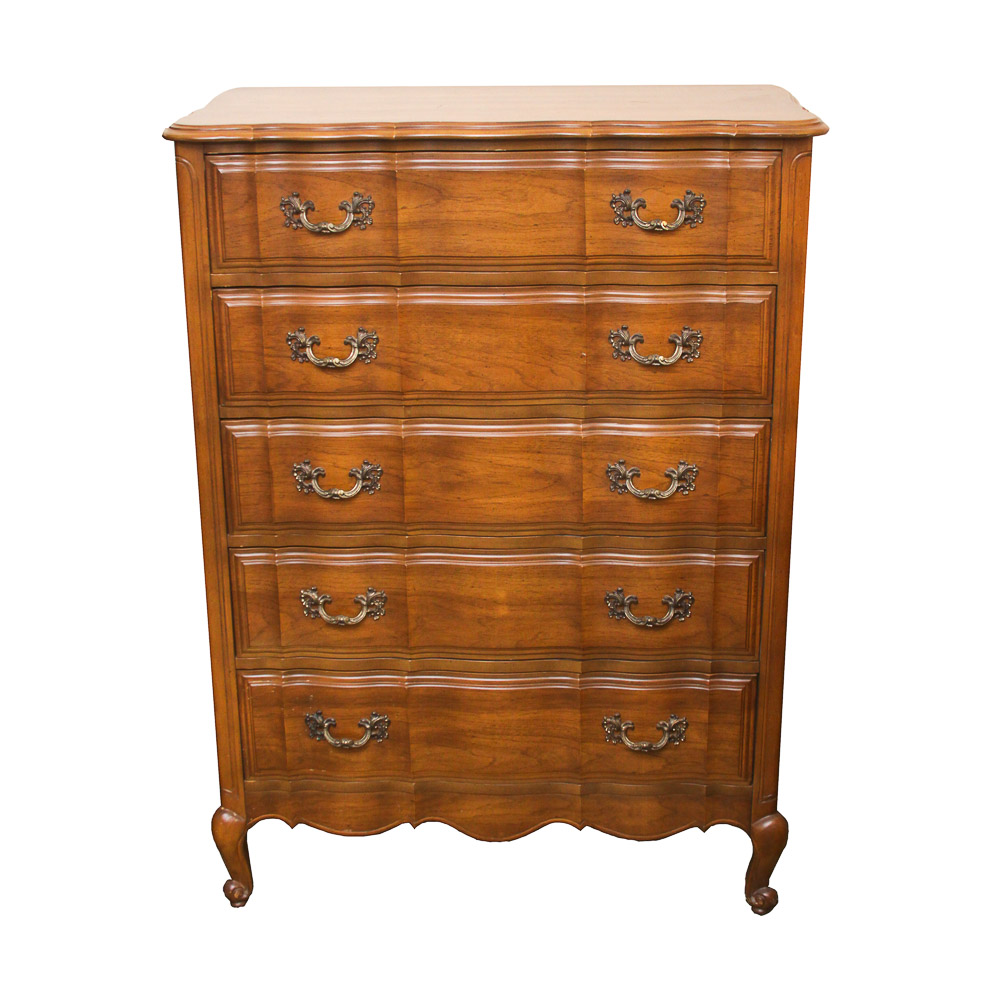 Vintage French Provincial Style Tall Chest Of Drawers Ebth