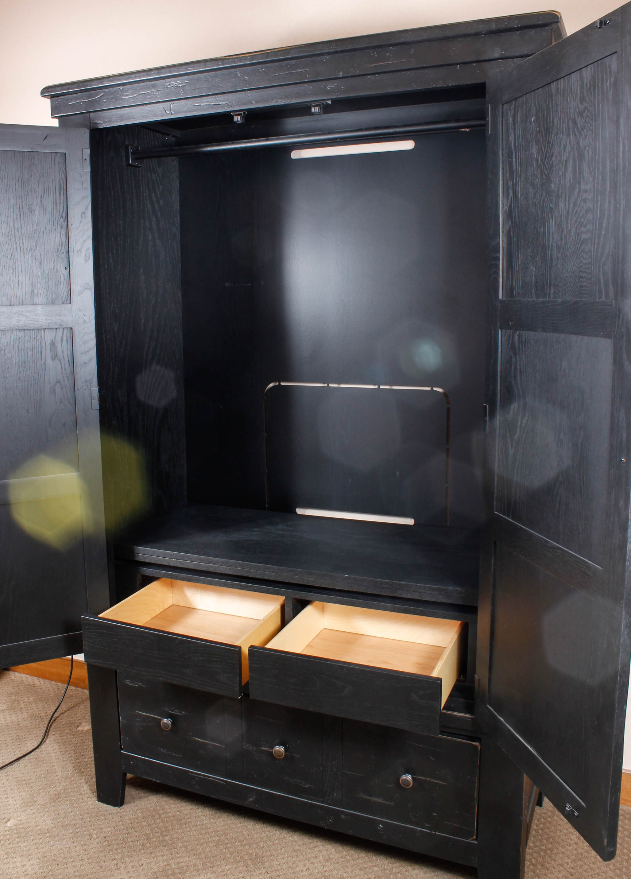 Broyhill "Attic Heirlooms" Distressed Wood Armoire EBTH