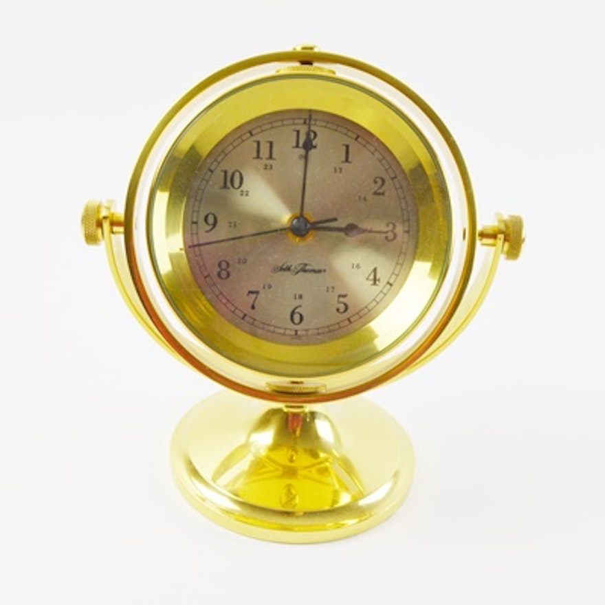 Seth Thomas Schooner Brass Desk Clock Ebth