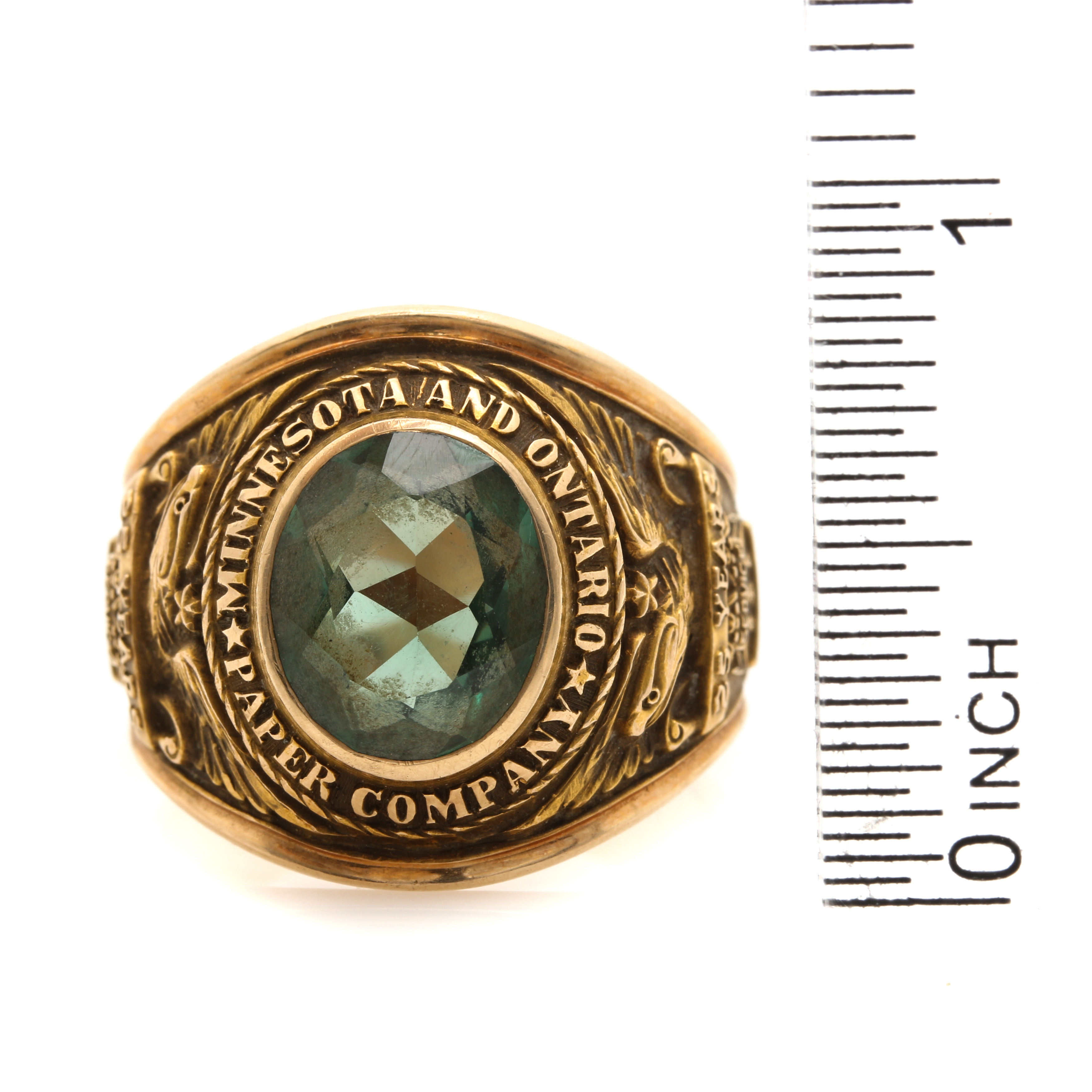 Jostens 10K Yellow Gold Spinel Service Award Ring EBTH