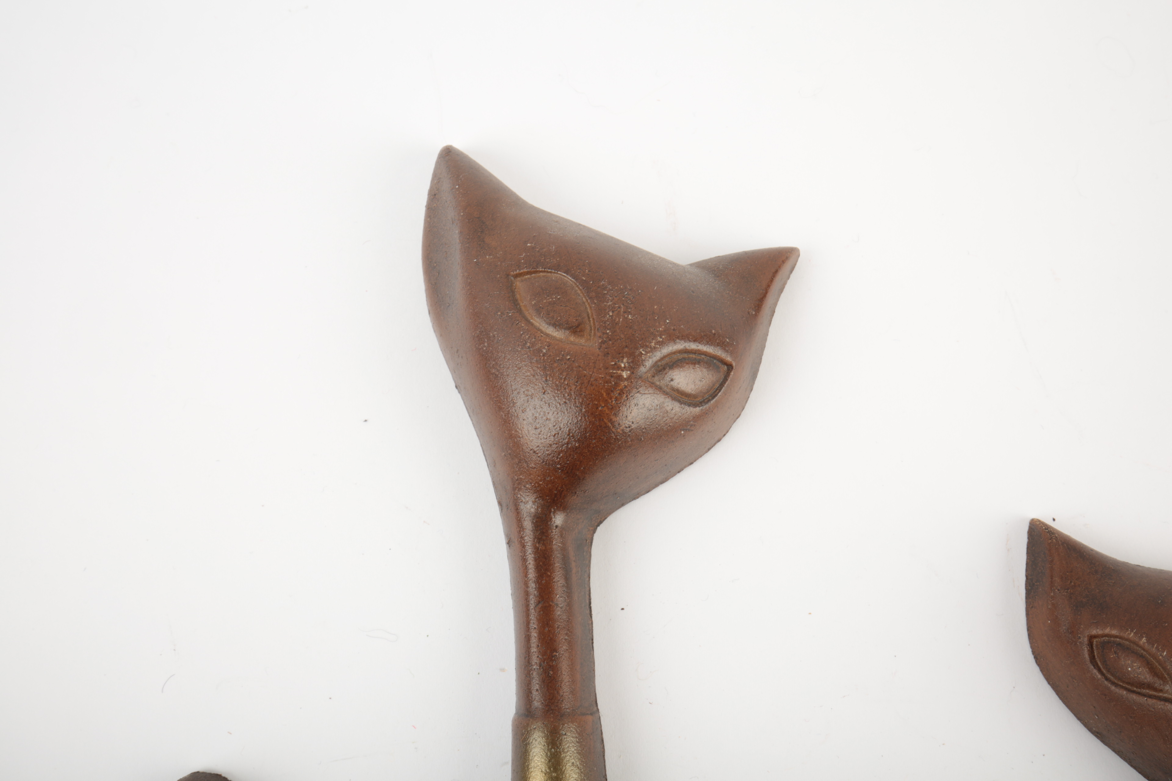 Mid Century Modern Cast Metal Siamese Cat Wall Hangings by Sexton EBTH