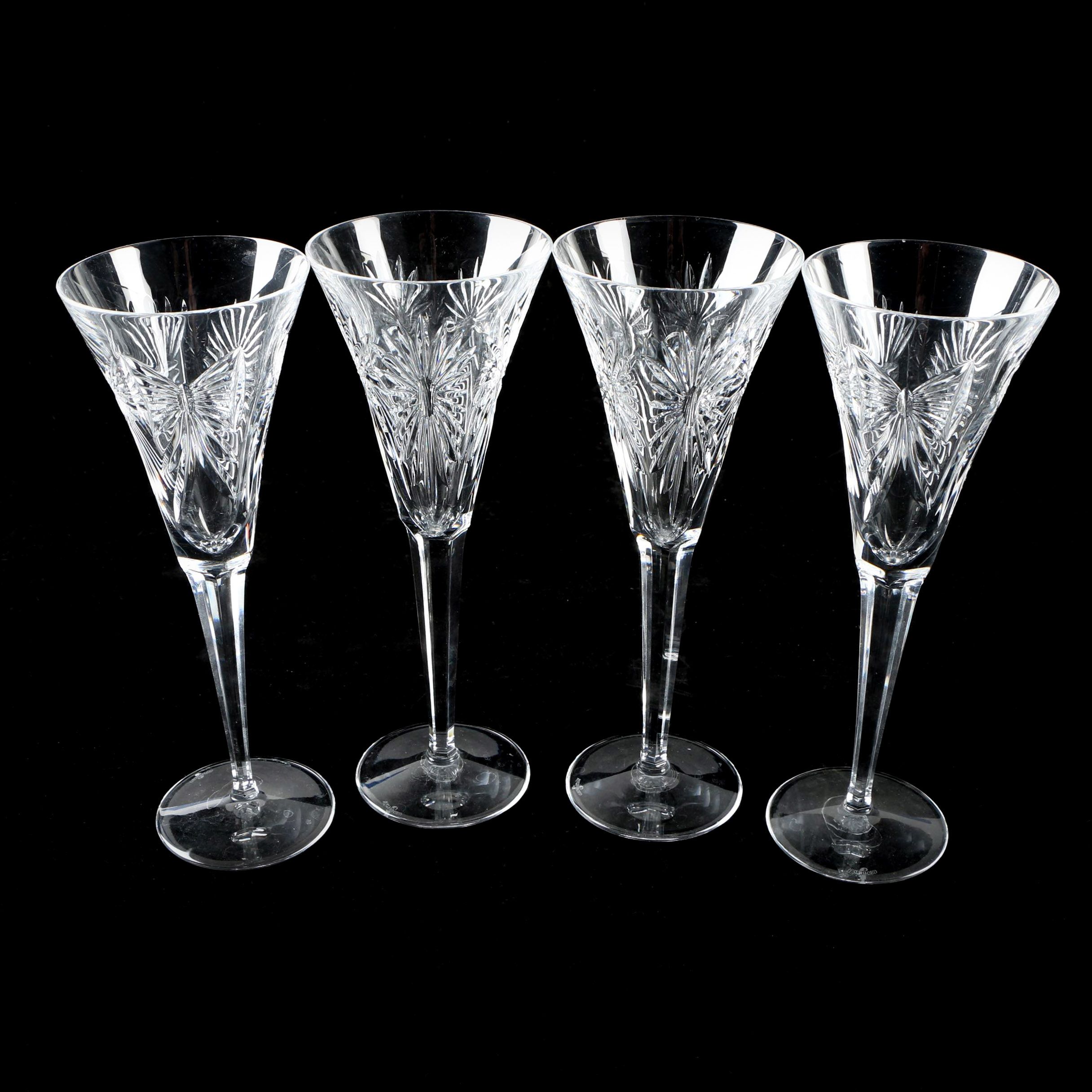 Collection of Waterford Crystal "Millenium" Champagne Flutes EBTH