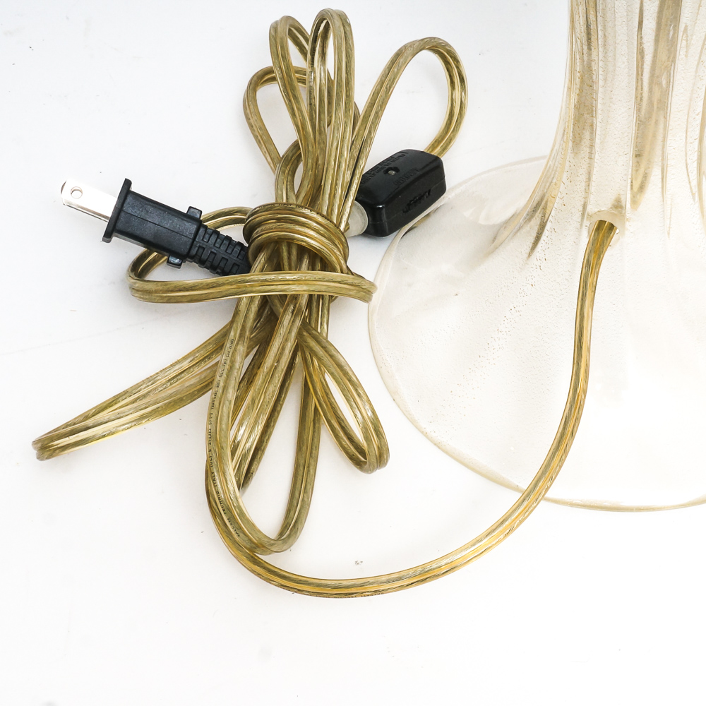 Restoration Hardware Glass Table Lamps with Pale Gold ...