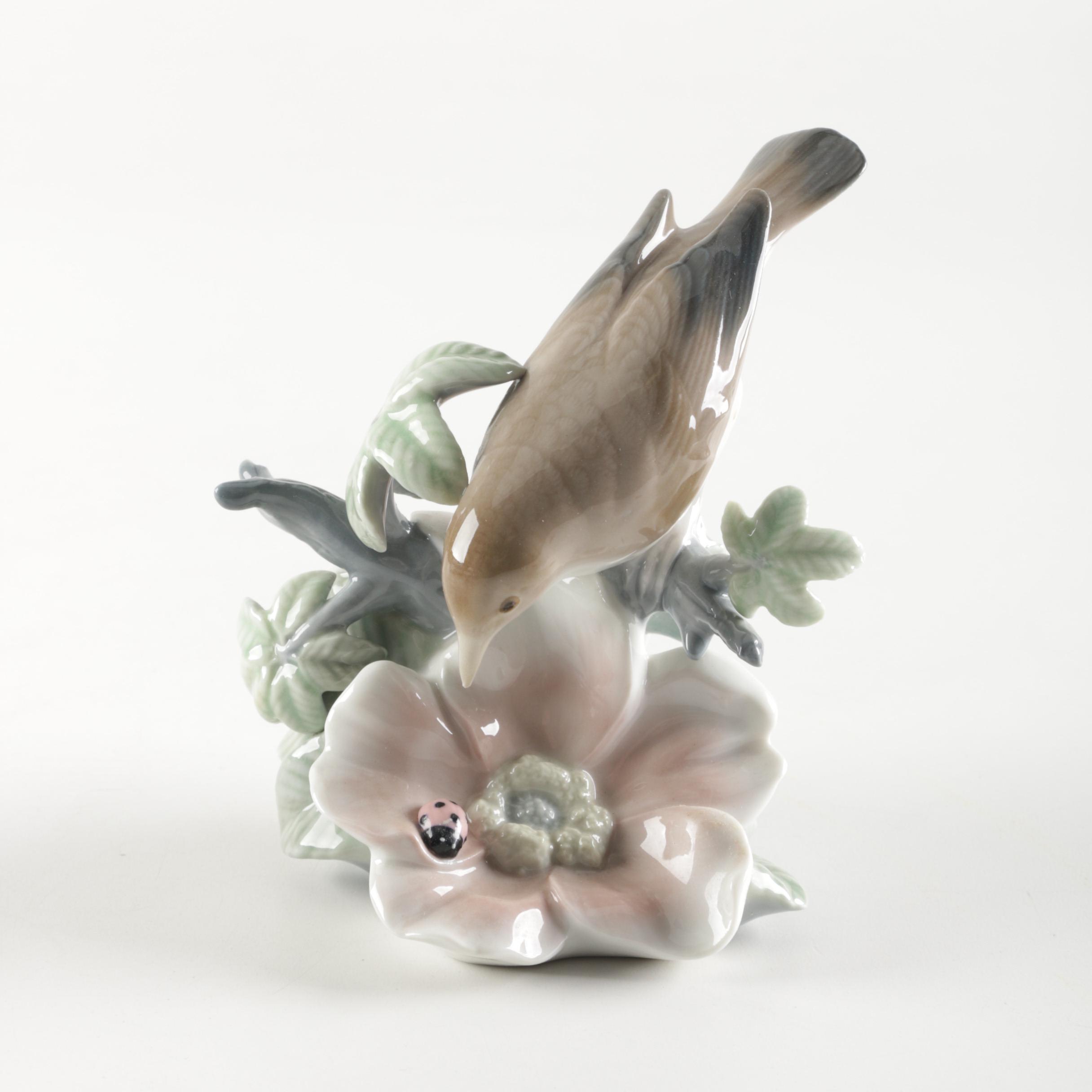 Lladro "Lady Bird and Nightingale" Porcelain Bird Figurine EBTH