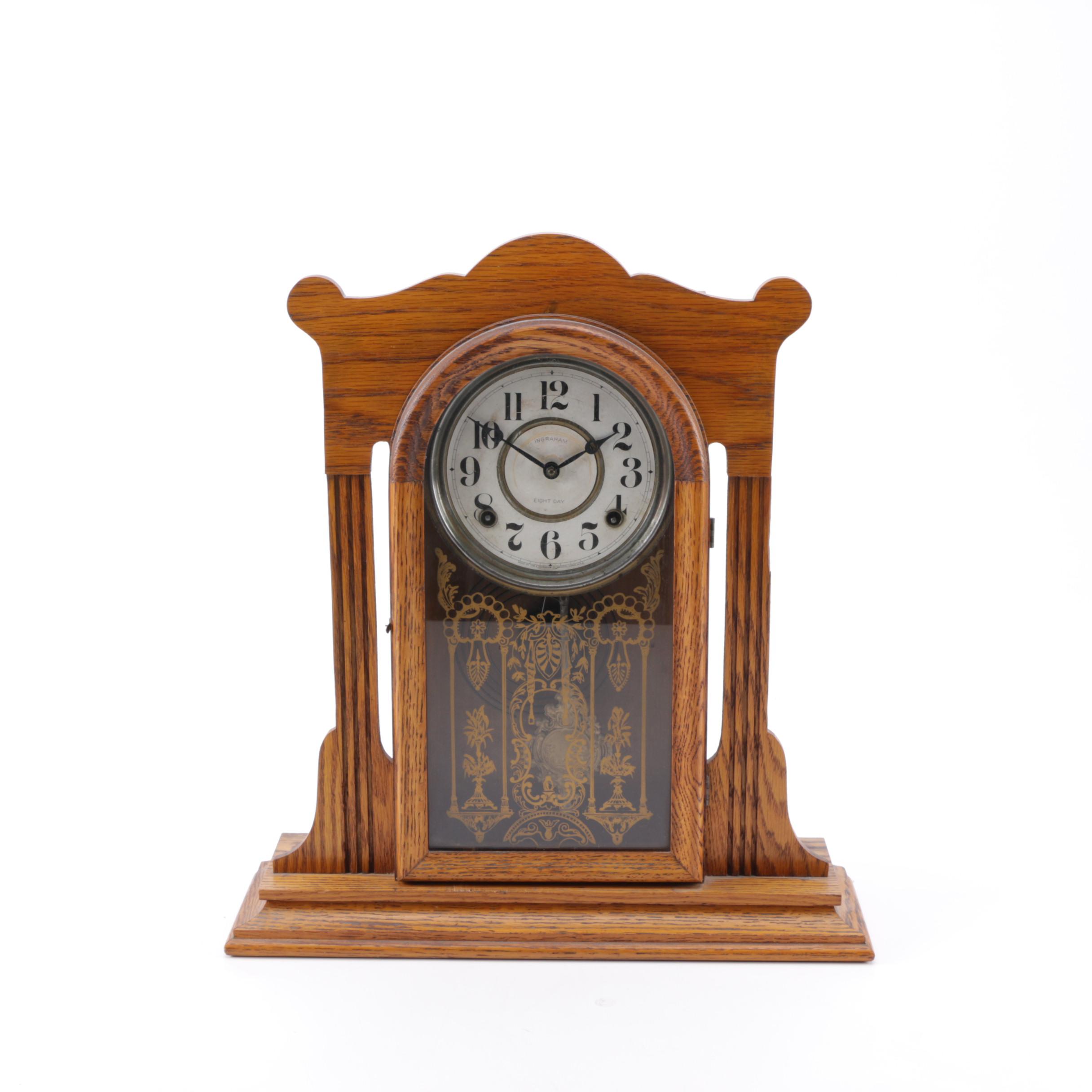 Ingraham Eight Day Pendulum Mantel Clock Ebth